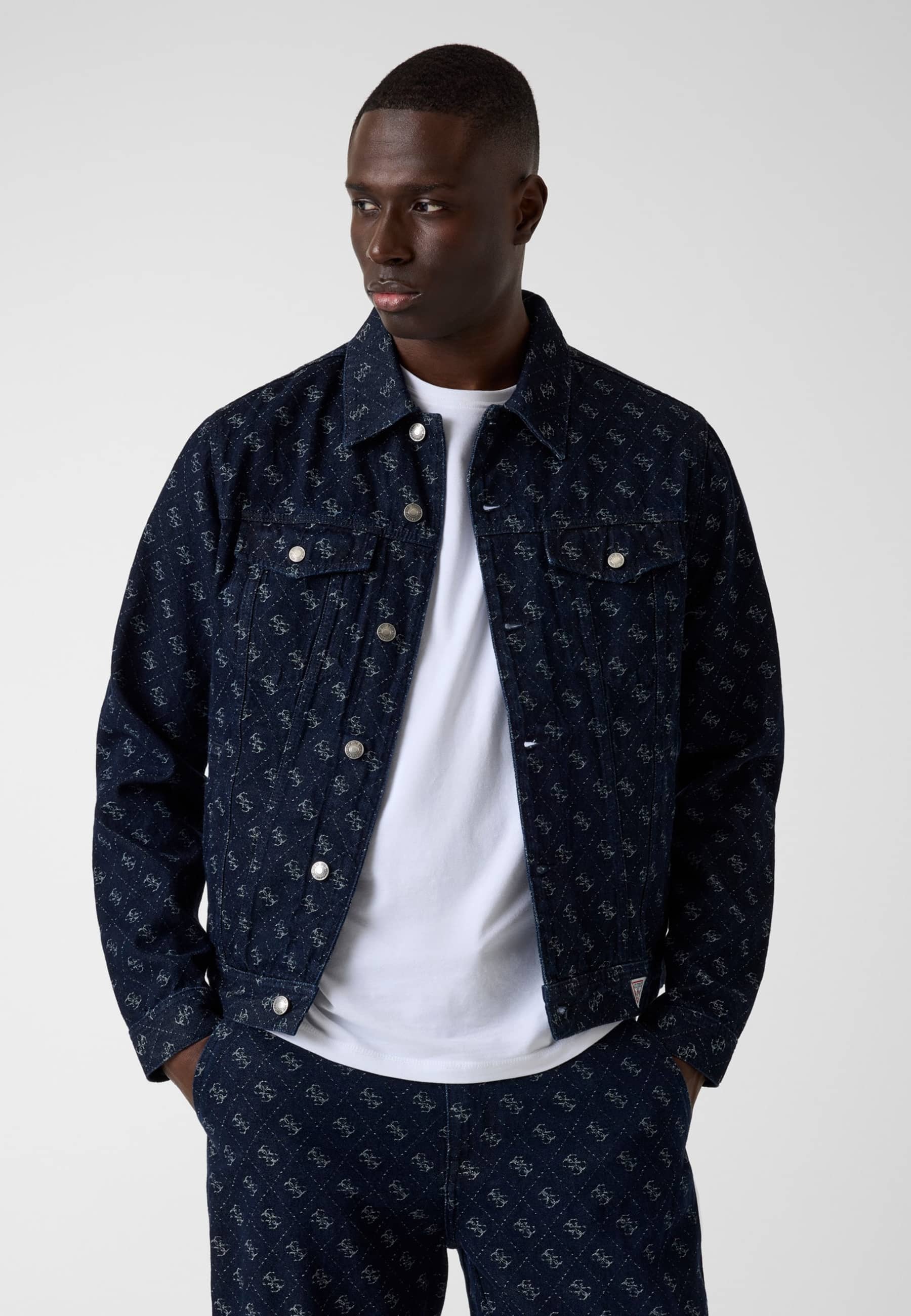 Veste En Jean Jacquard, GUESS