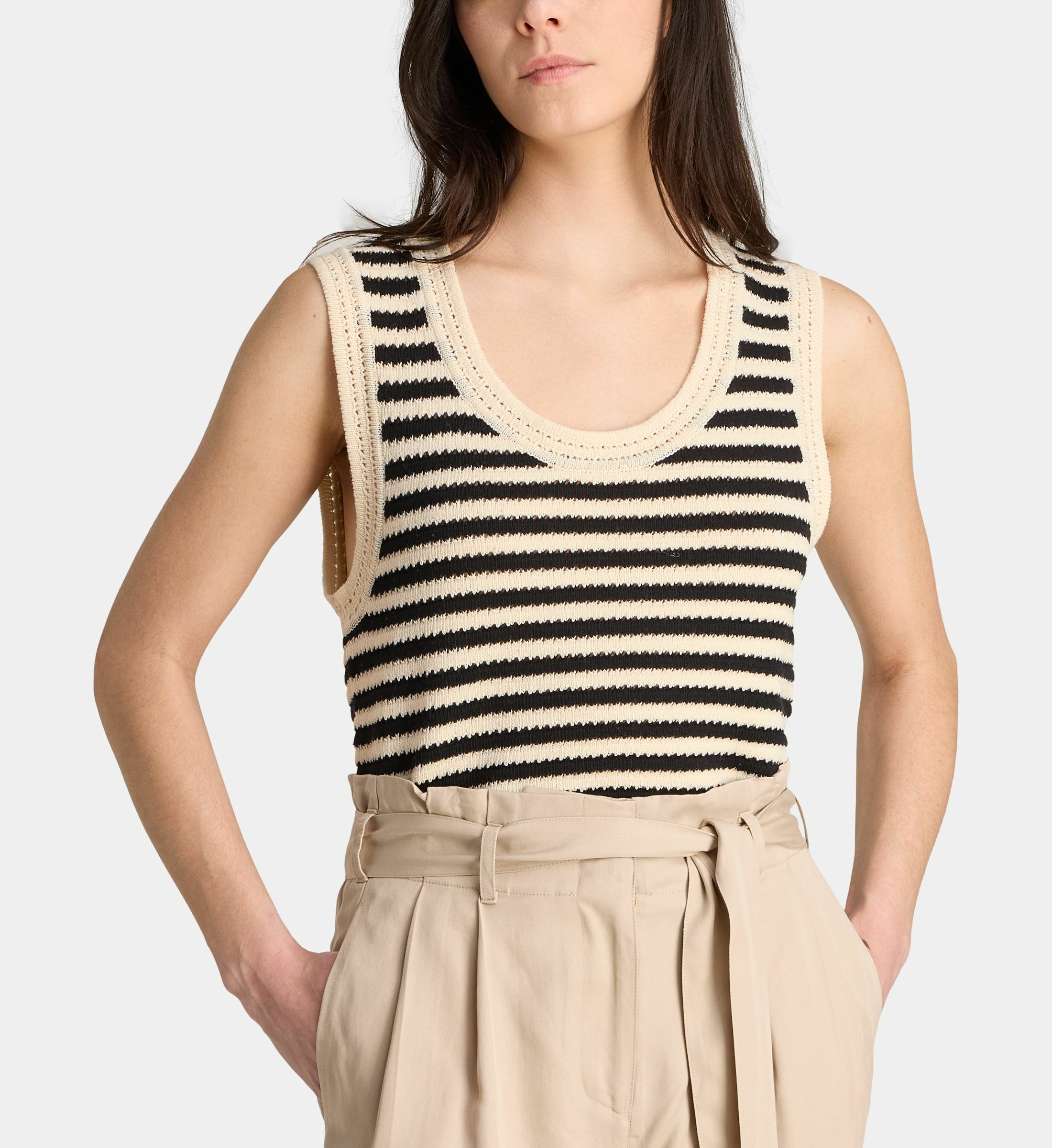Pull sans manches biche p rayures, GALERIES LAFAYETTE