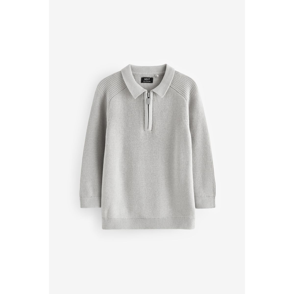 Polo en maille à avec col zippé, NEXT