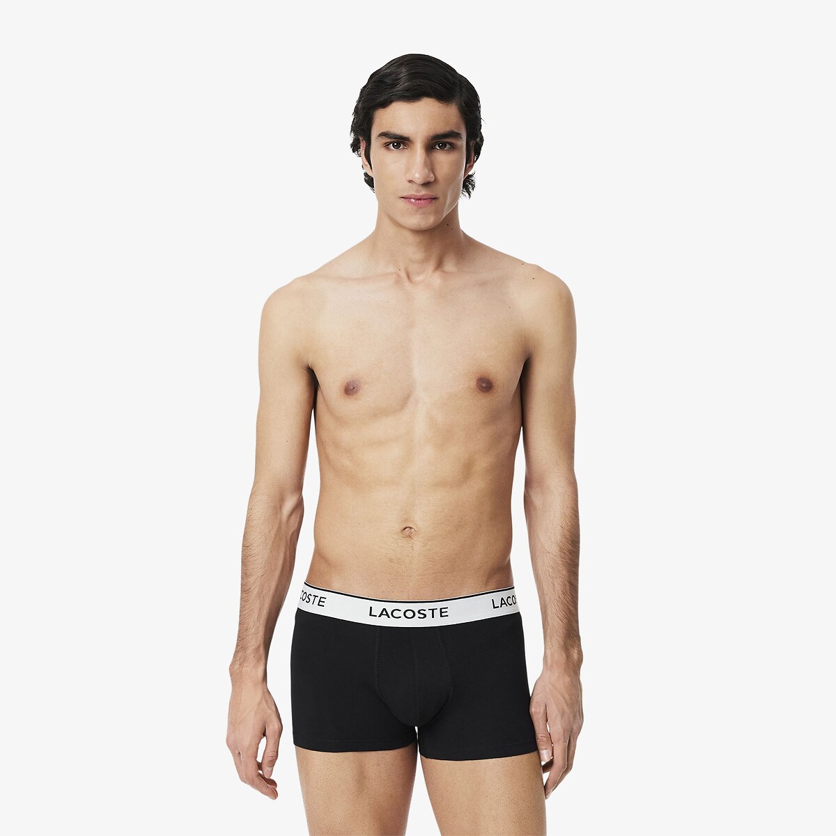 Set van 3 effen boxershorts, stretch katoen