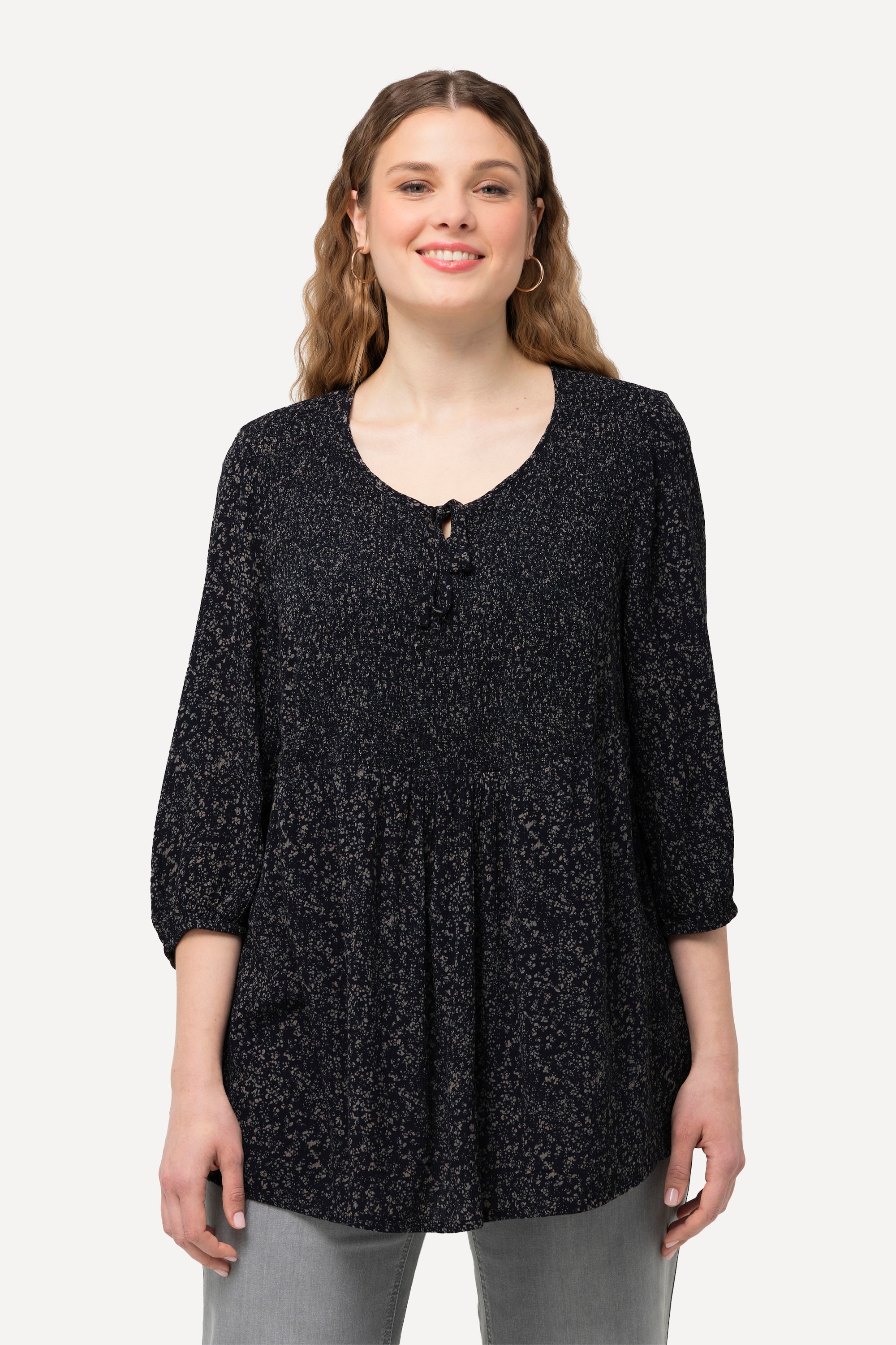Blouse smockée à pois, ULLA POPKEN