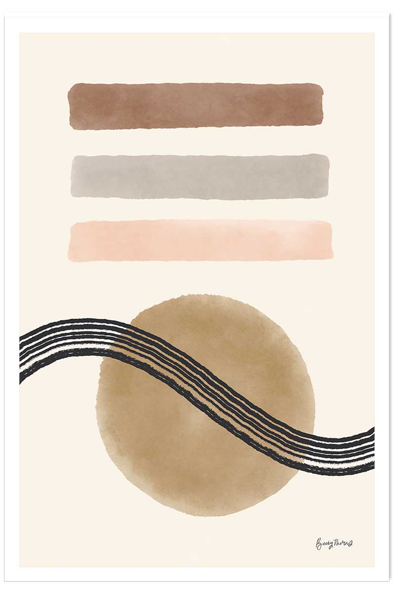 Poster Abstrait des années 50, HEXOA