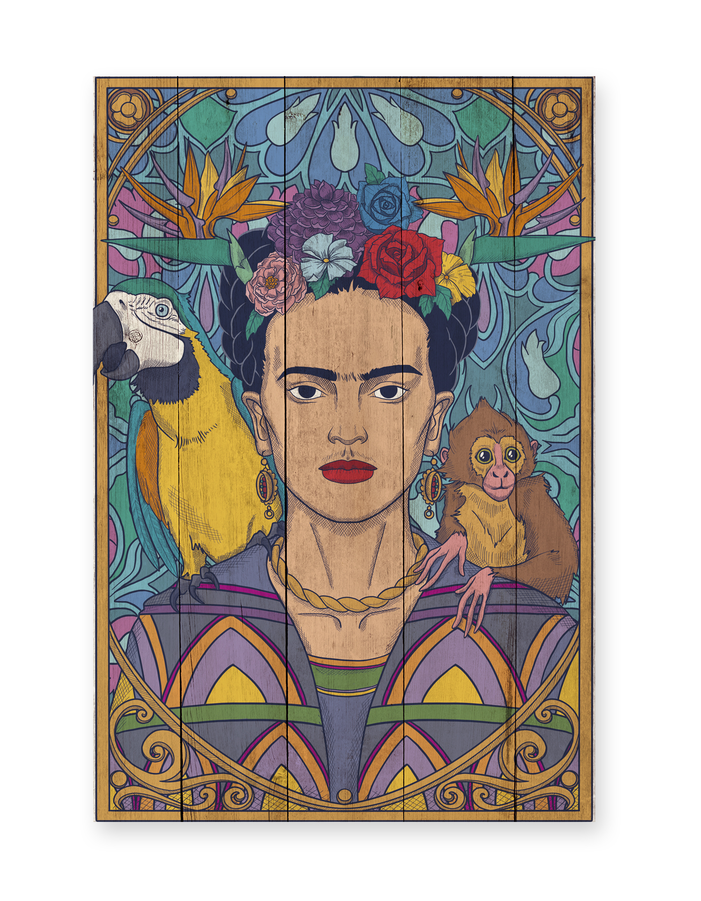 Panneau décoratif en bois artdeco FRIDA KAHLO, REALLY NICE THINGS