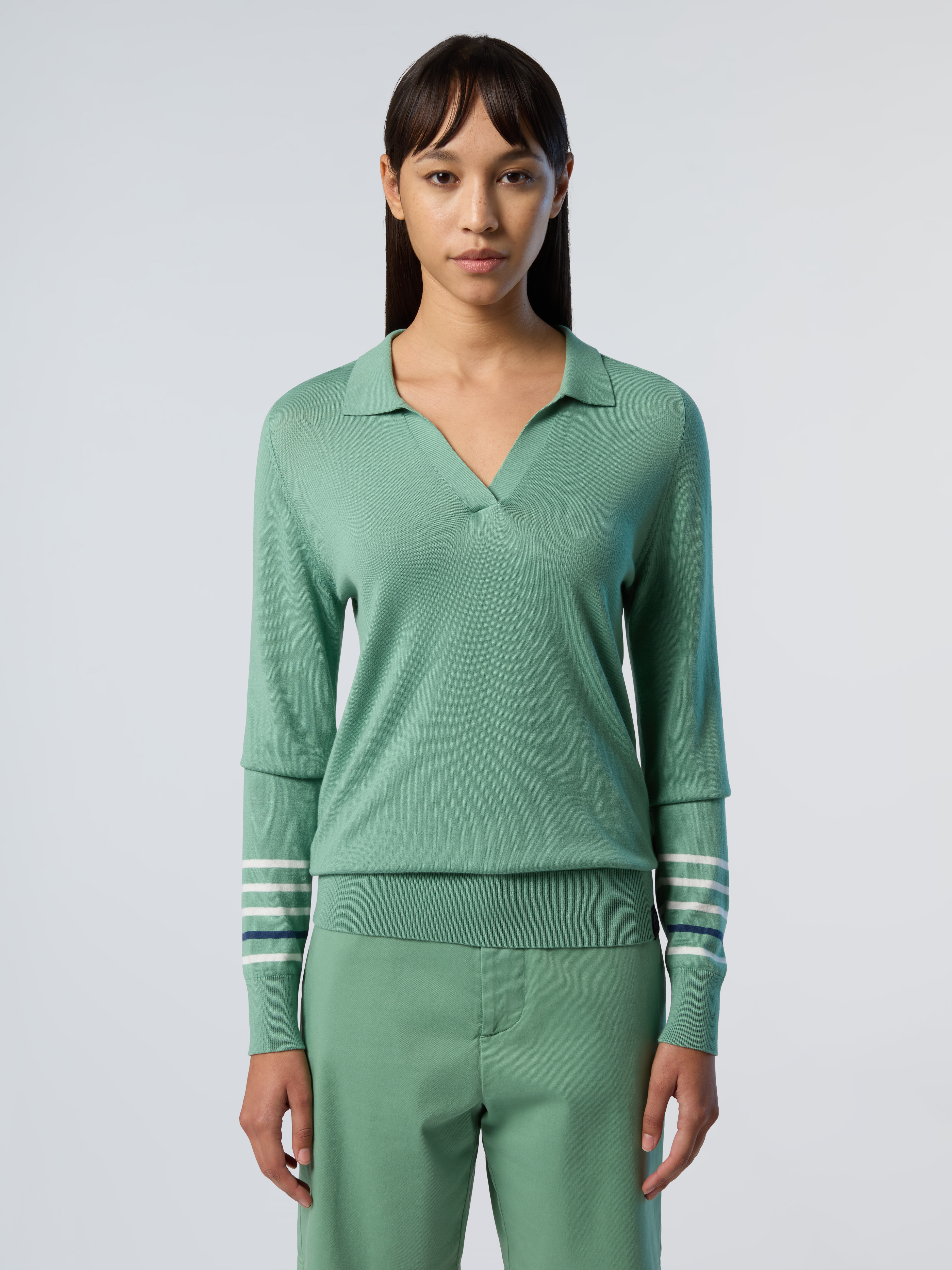 Pull col V aloe vera, NORTH SAILS