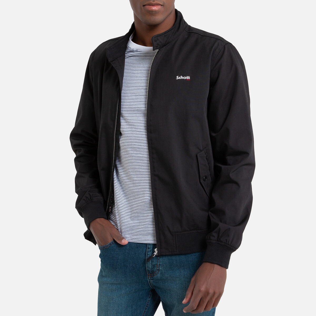 Image of Cabl 1220 Harrington Jacket with High Neck and Zip Fastening