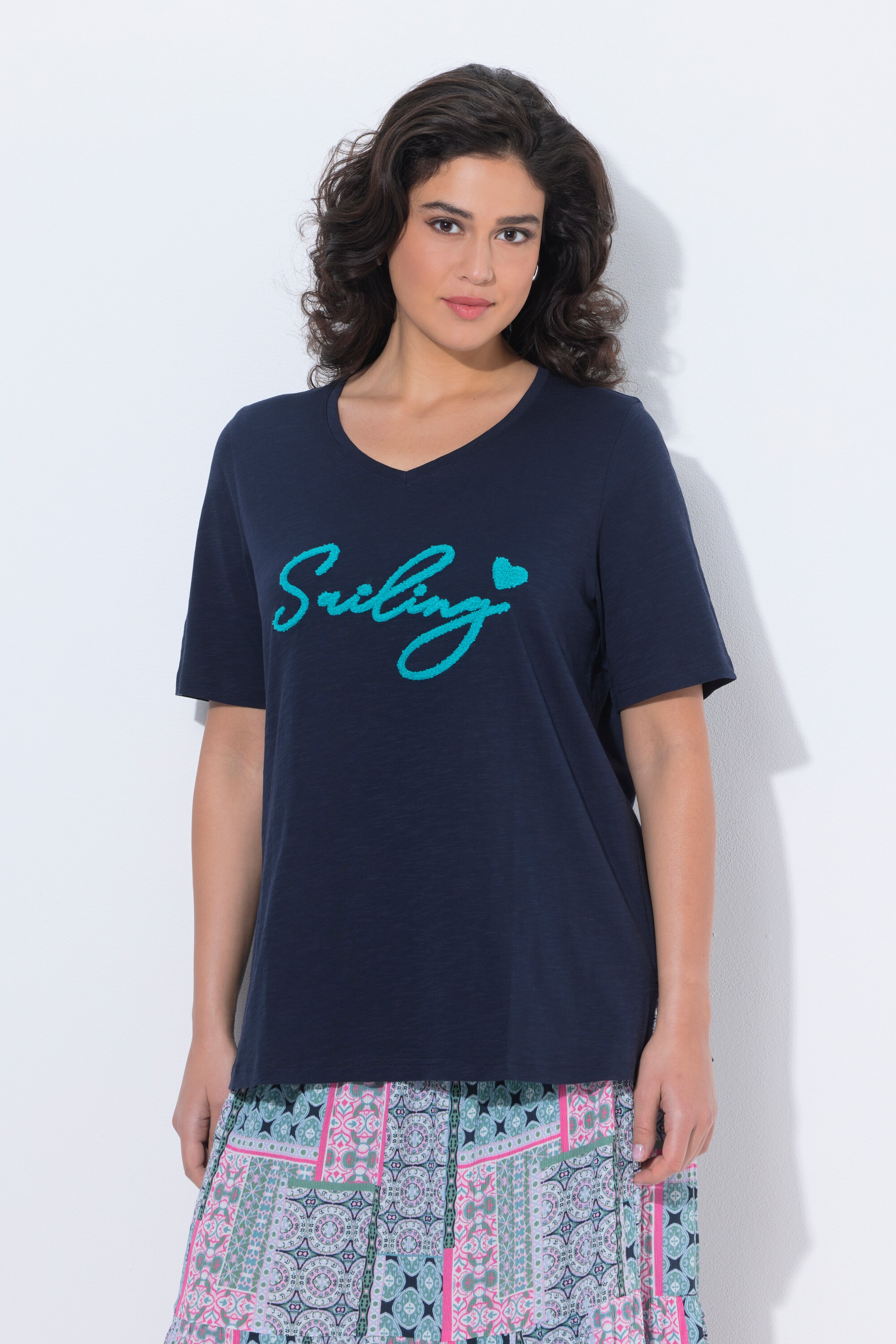 T-shirt manches courtes et col en V, ULLA POPKEN