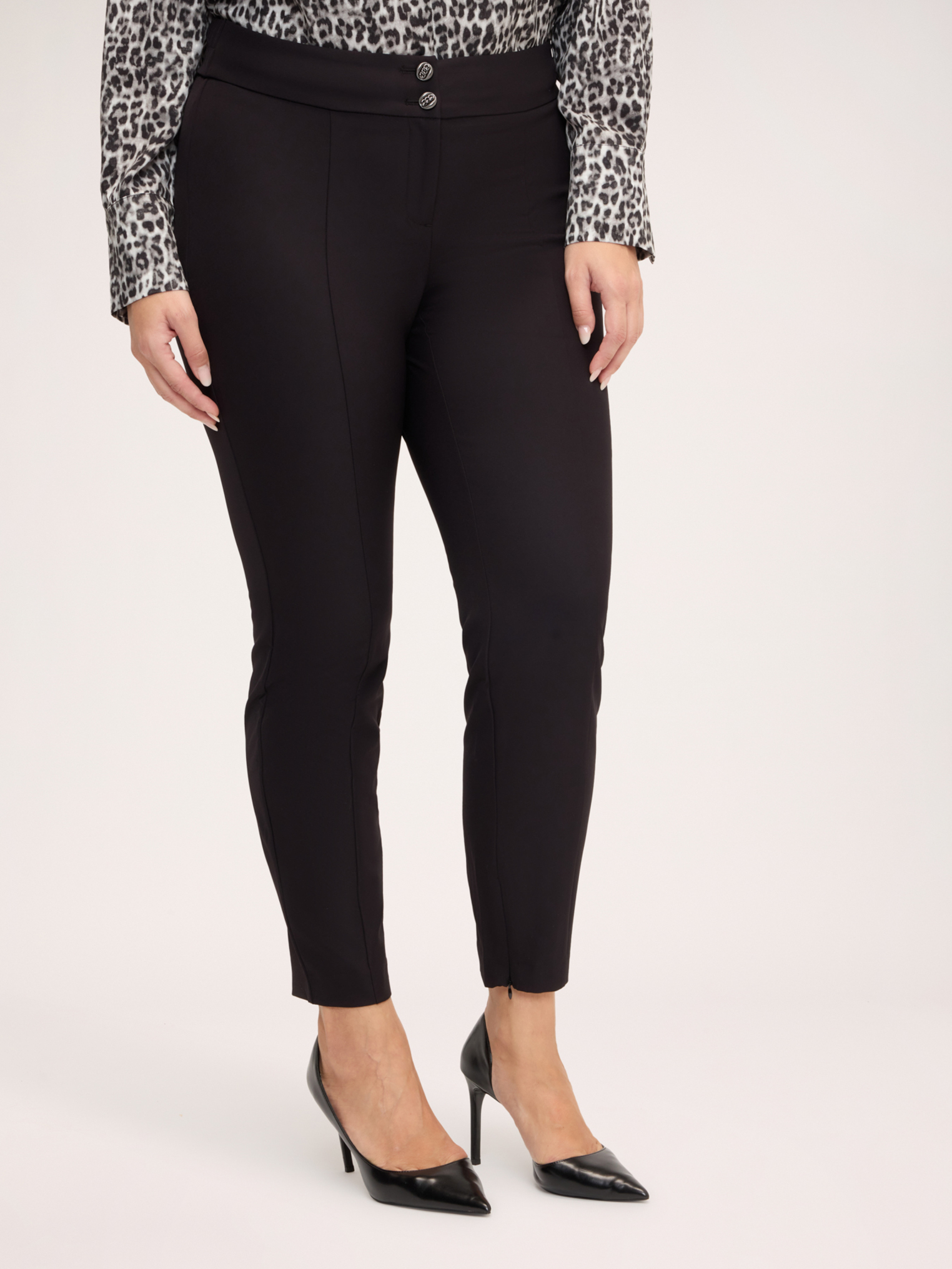 Pantalon skinny avec zip au bas des jambes, FIORELLA RUBINO