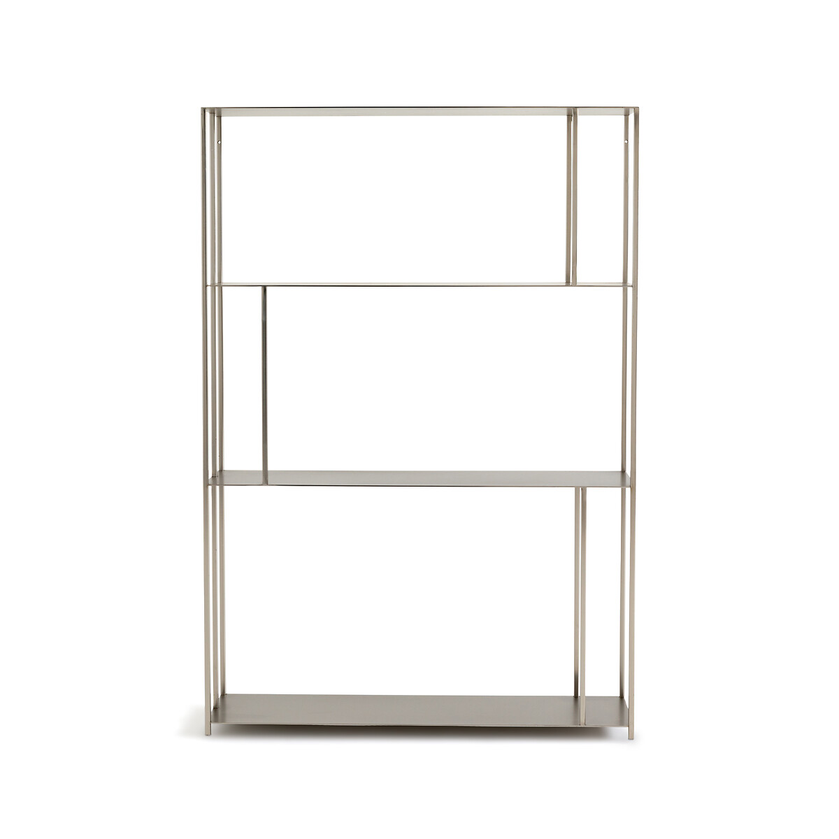 Product photograph of Parallel Xs Slim Nickel Bookcase H117cm from La Redoute UK.