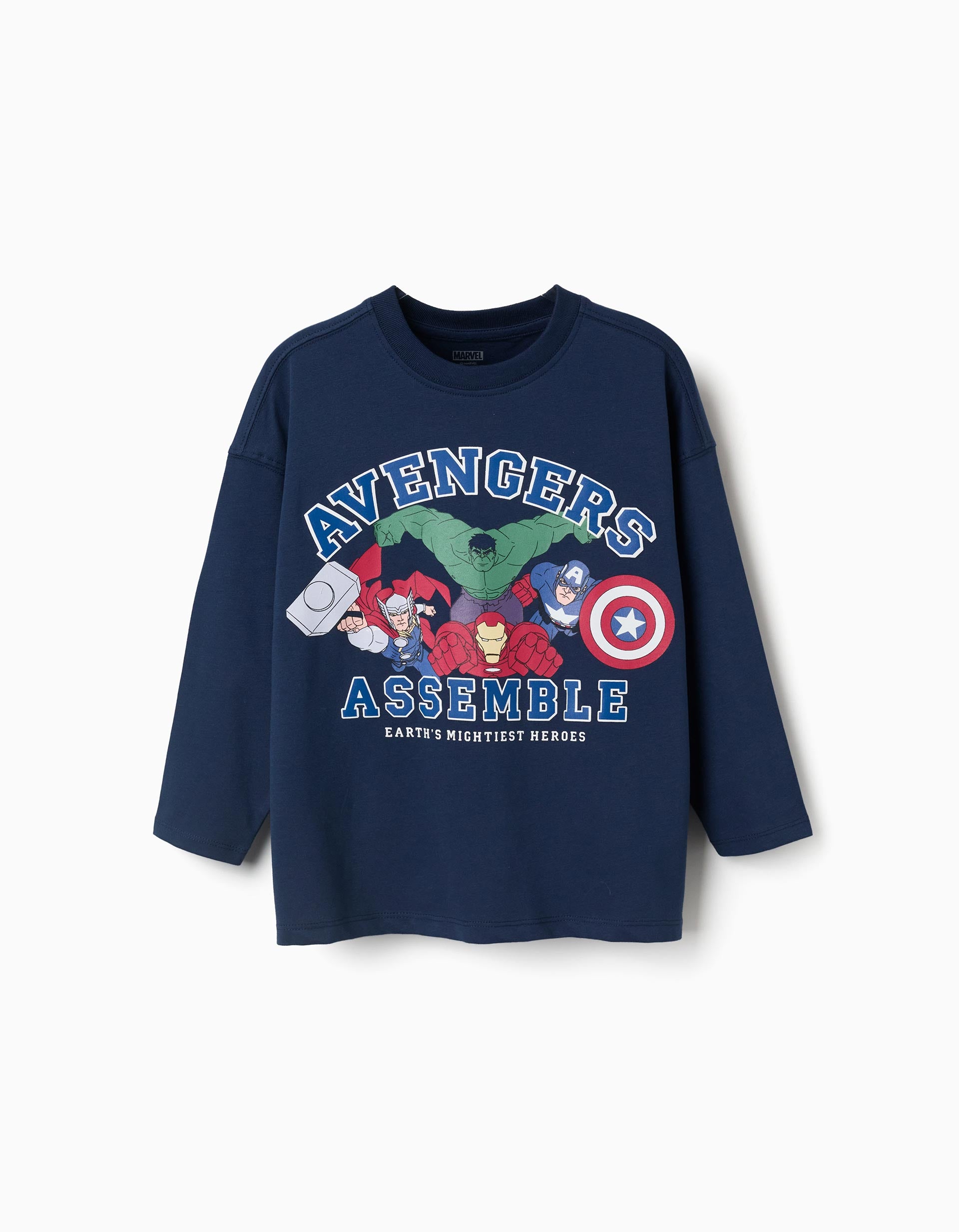 T-shirt en coton à manches longues et imprimé Avengers, ZIPPY
