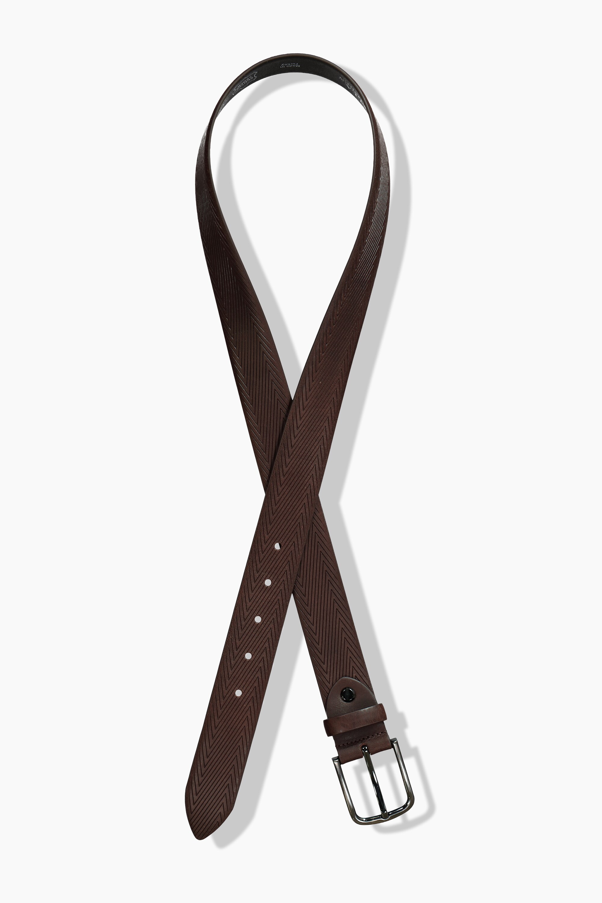 Ceinture en cuir, motif chevrons, ULLA POPKEN