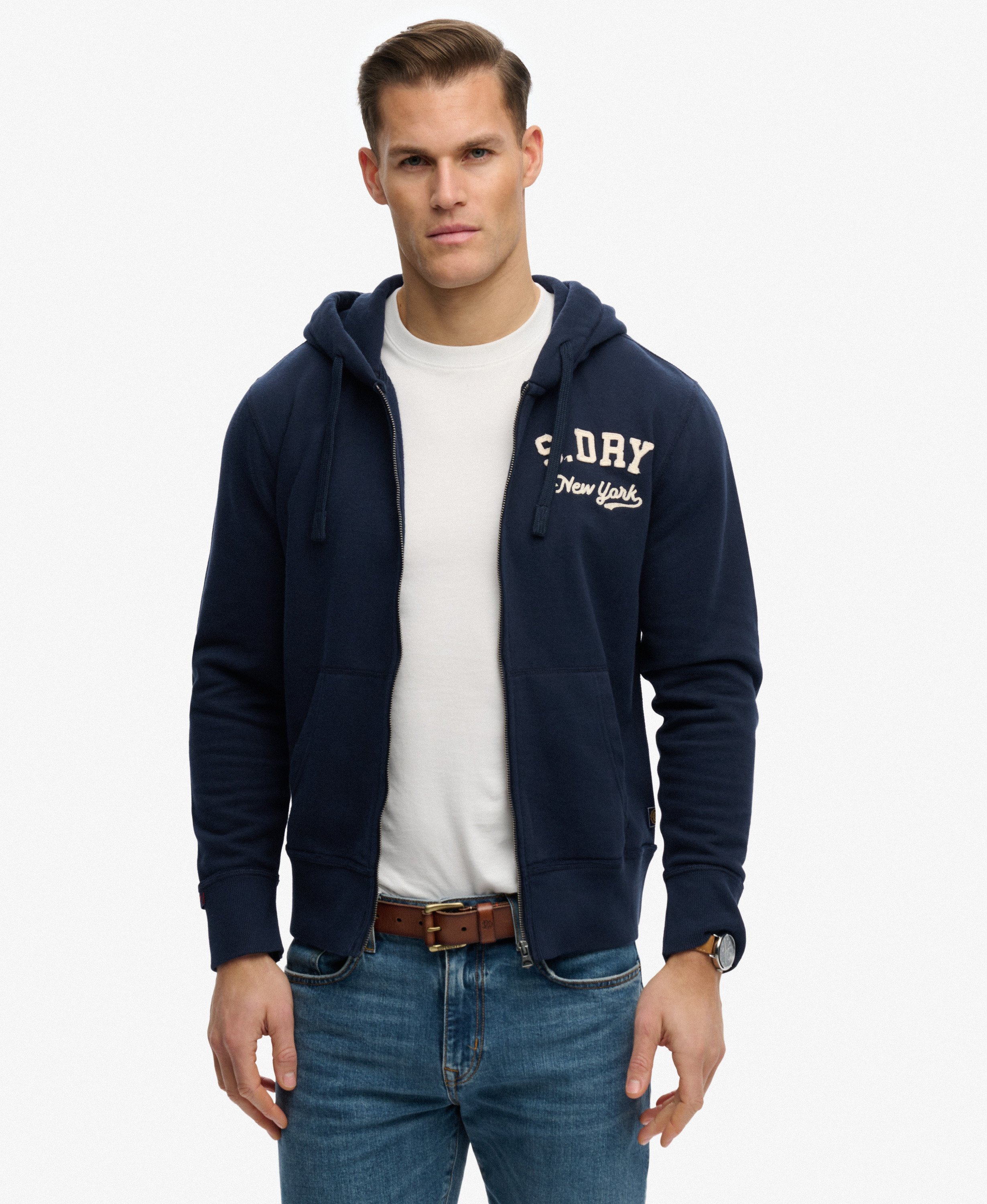 Sweat à capuche zippé Vintage Athletic, SUPERDRY