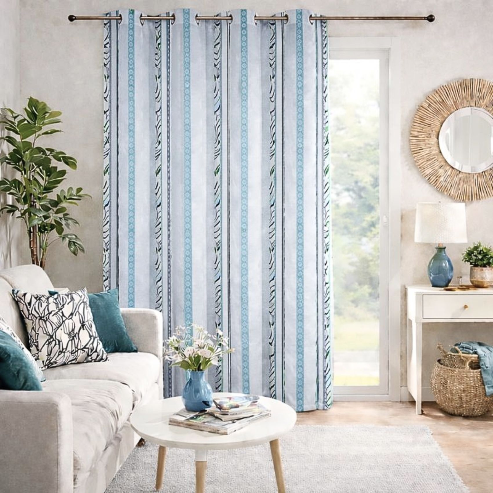 Voilage organza à fines rayures zébrées, HOME MAISON