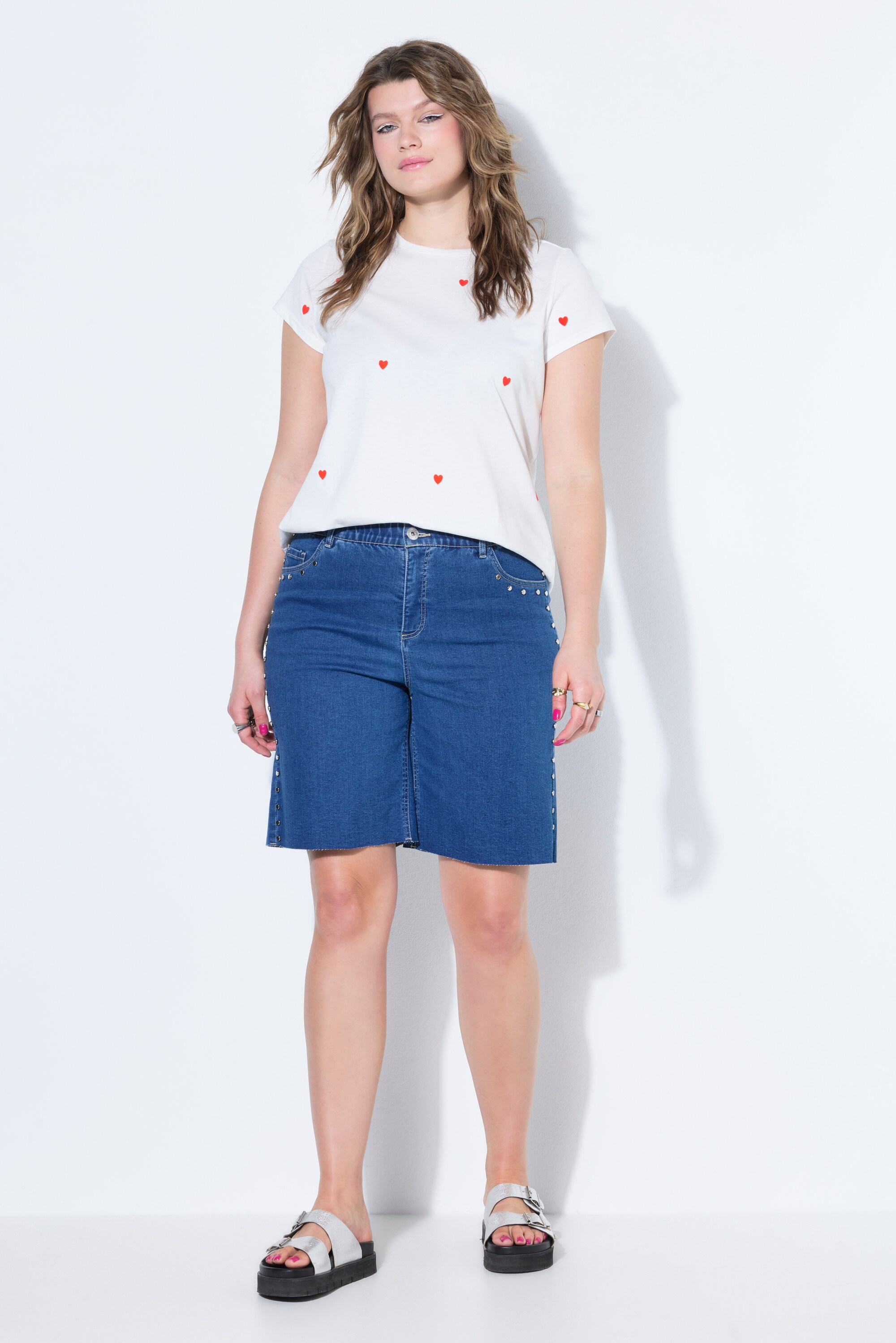 Short en jean, jambes larges, taille haute, STUDIO UNTOLD