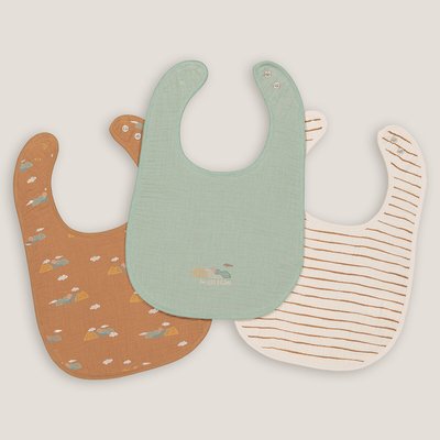 Pack of 3 Bibs in Cotton Muslin/Towelling LA REDOUTE COLLECTIONS