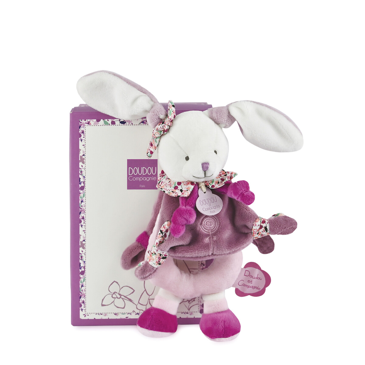 Coffret Doudou lapin pétales Collector rose - Doudou et compagnie