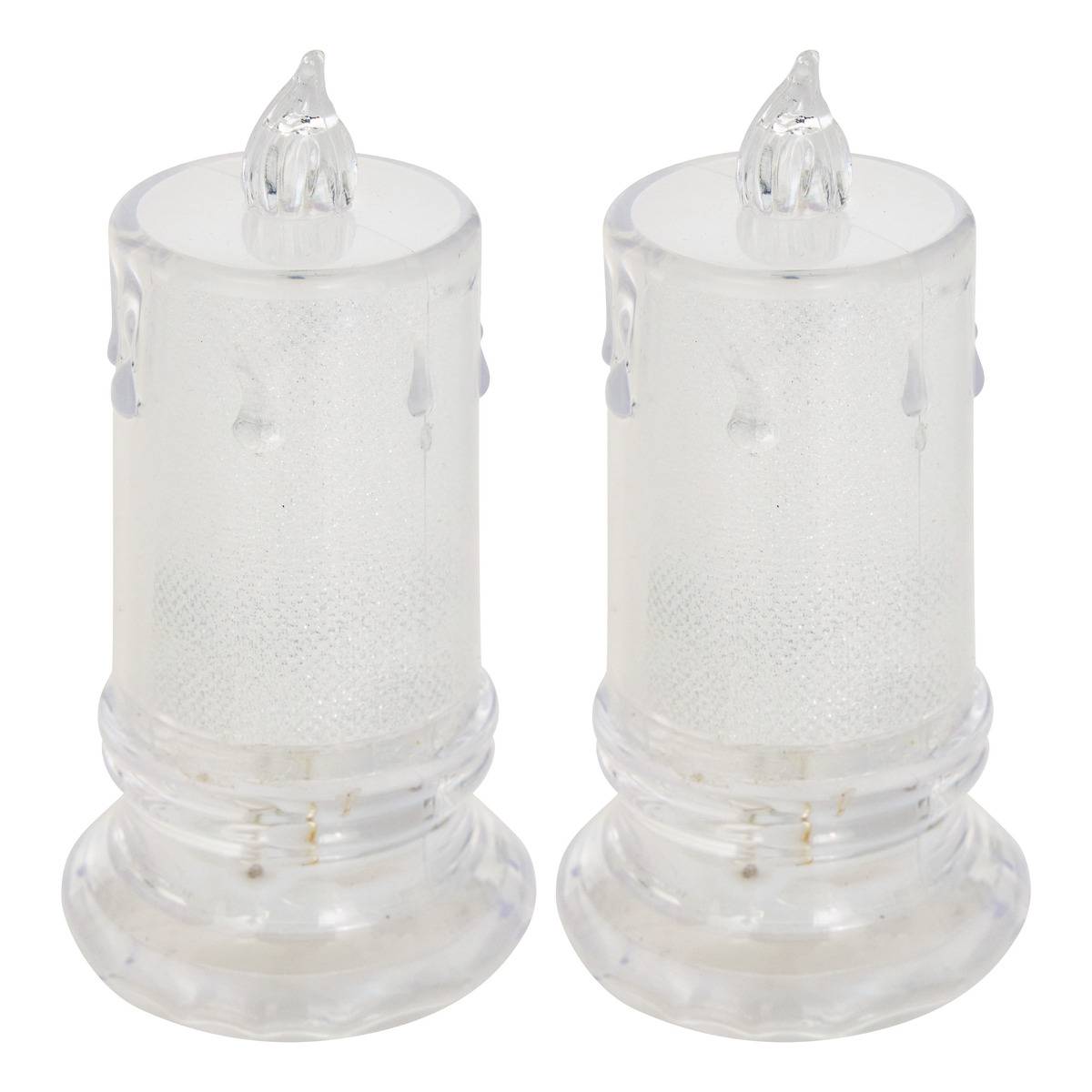 Lot de 2 bougies LED d'intérieur blanc chaud à piles, ATMOSPHERA