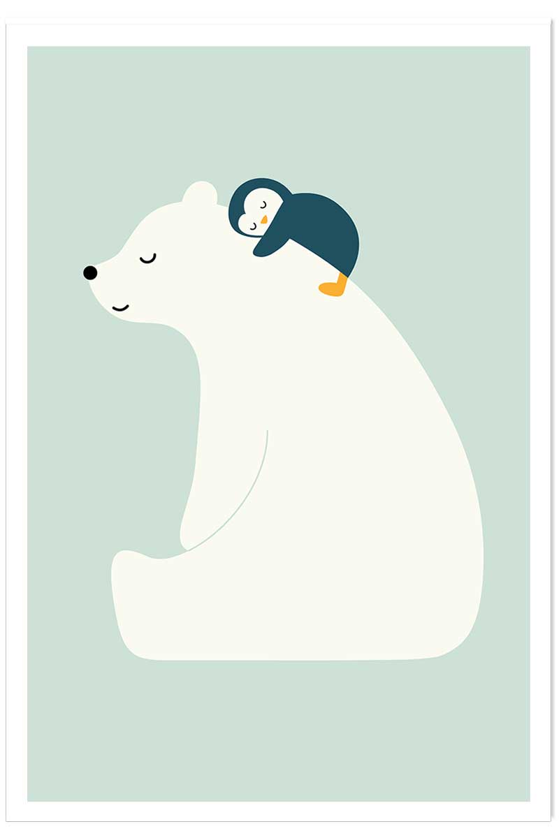 Affiche enfant calin polaire, HEXOA