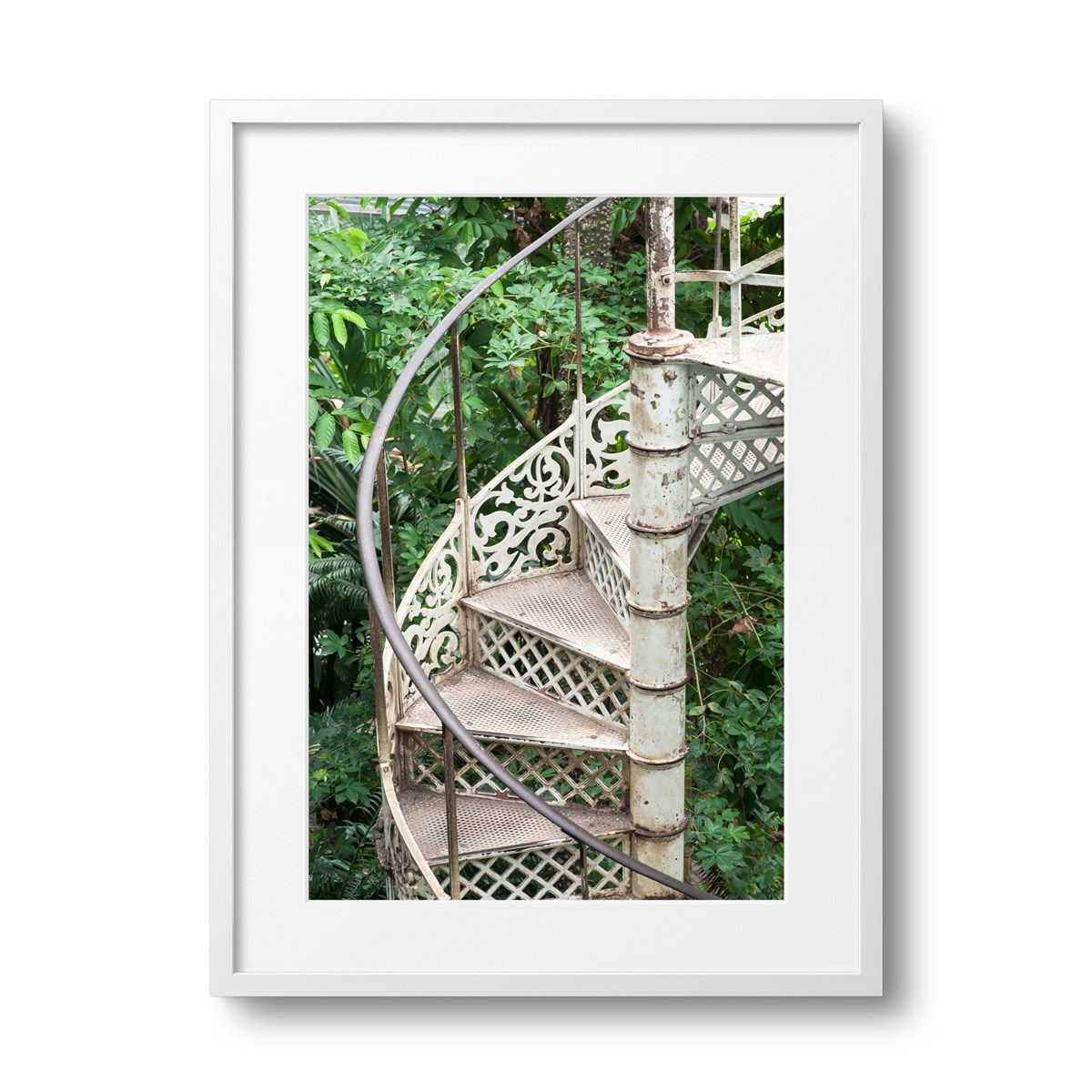 affiche encadree l'escalier de la serre, made in france