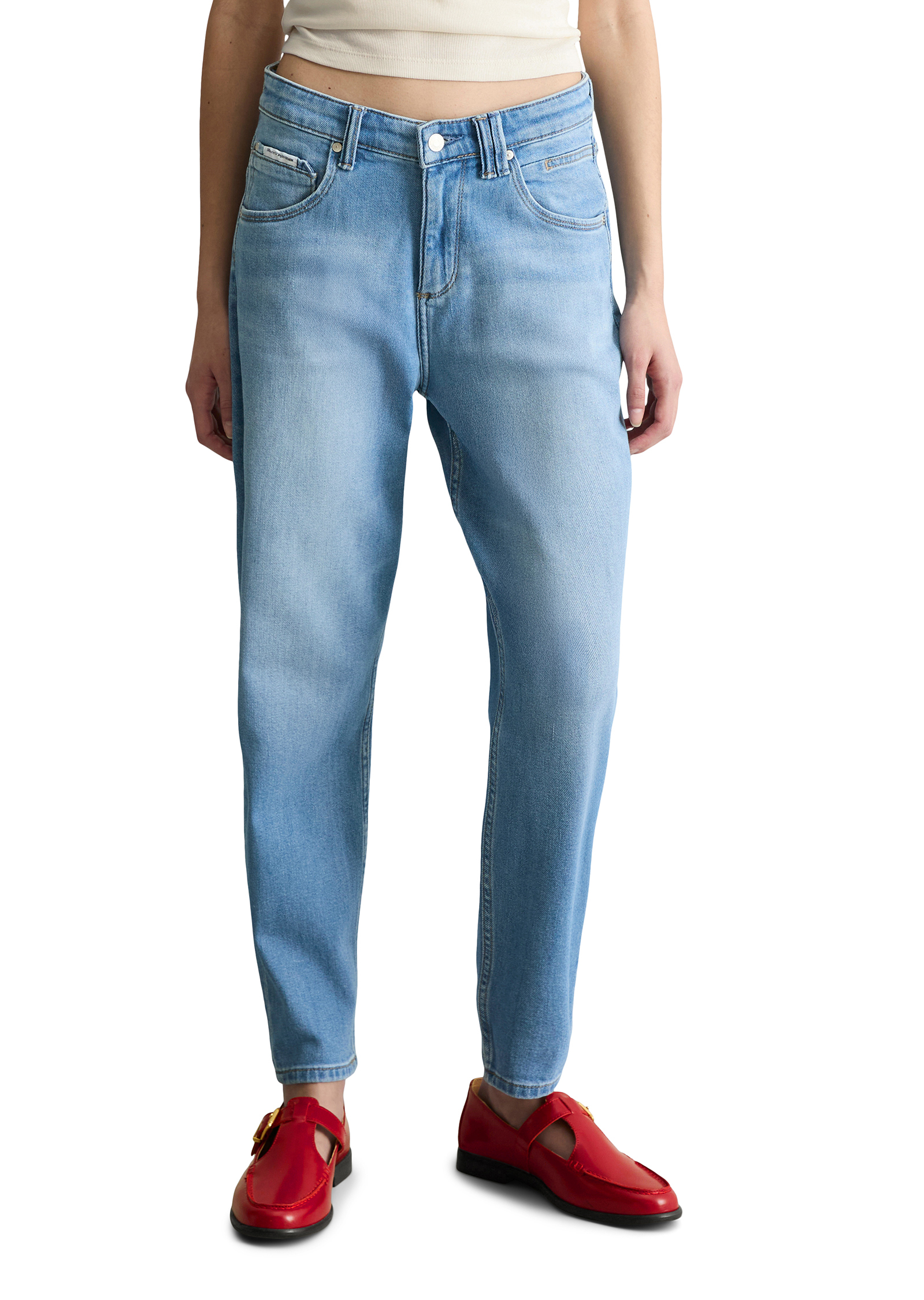 Jeans modèle Freja boyfriend ankle-length en mélange de coton organique et de lyocell, MARC O’POLO DENIM