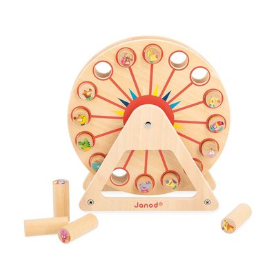 Gamme applepop - jeu de stratégie - composé d'1 grande roue et de 16 pions - variante du jeu de nim - jouet bois fsctm JANOD