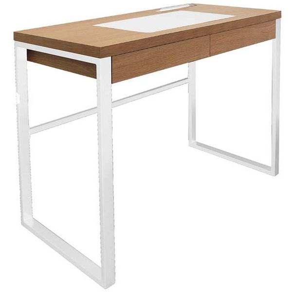 bureau industriel en bois et metal avec tiroir