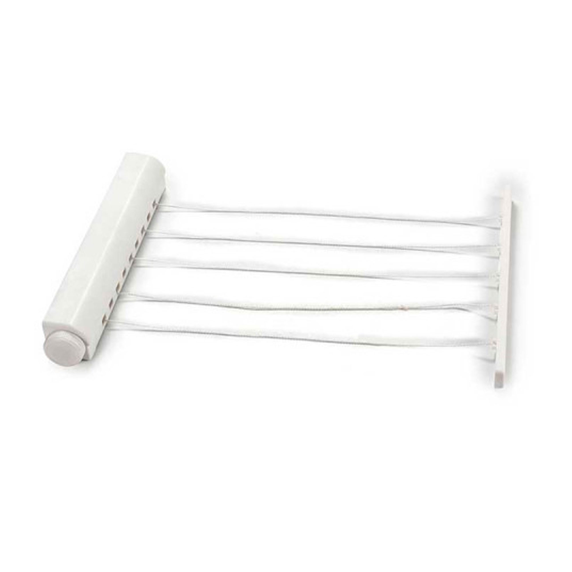 Corde à linge murale retractable 5 fils blanc, WADIGA
