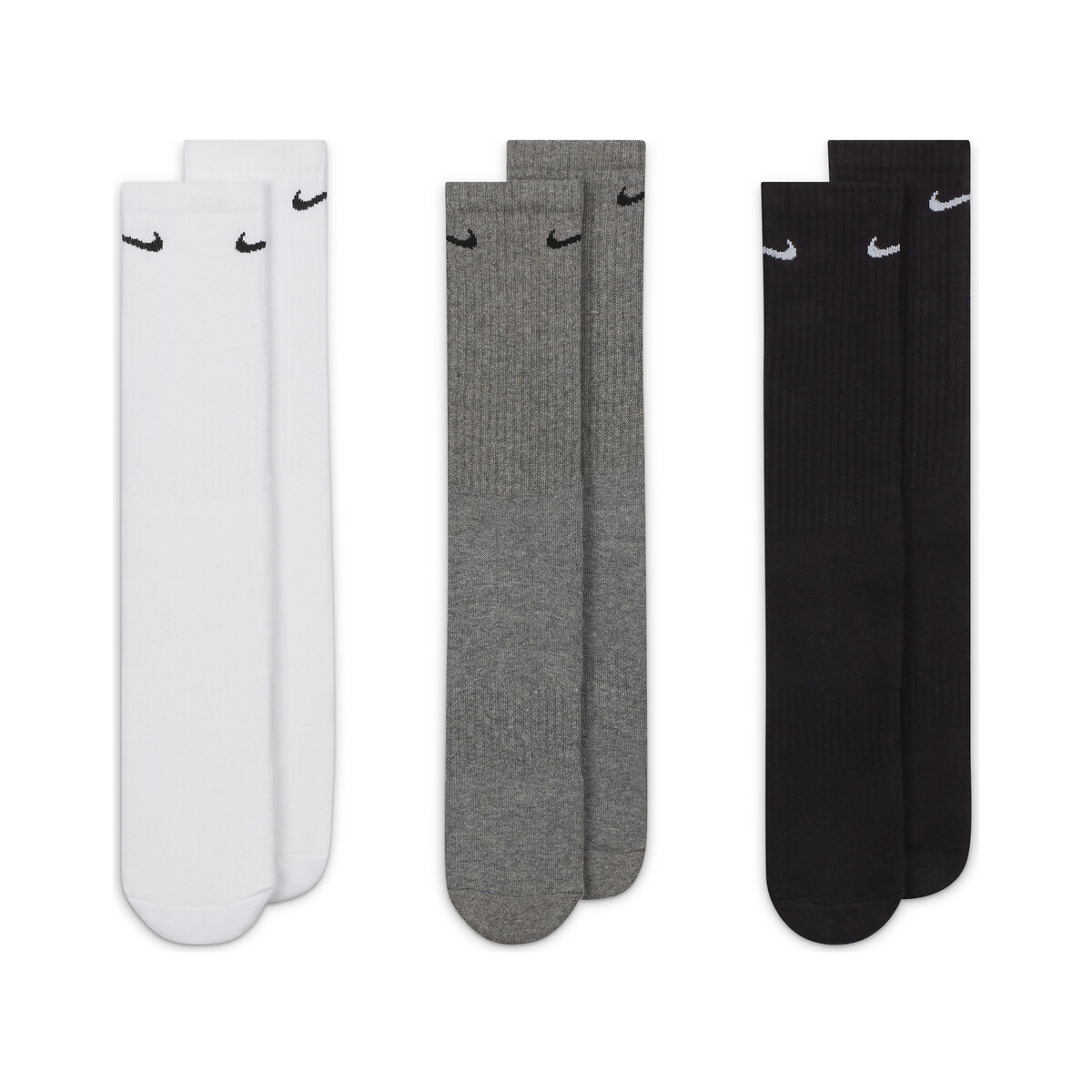 Pack of 3 pairs of knee-high socks in cotton mix , white, Nike | La Redoute