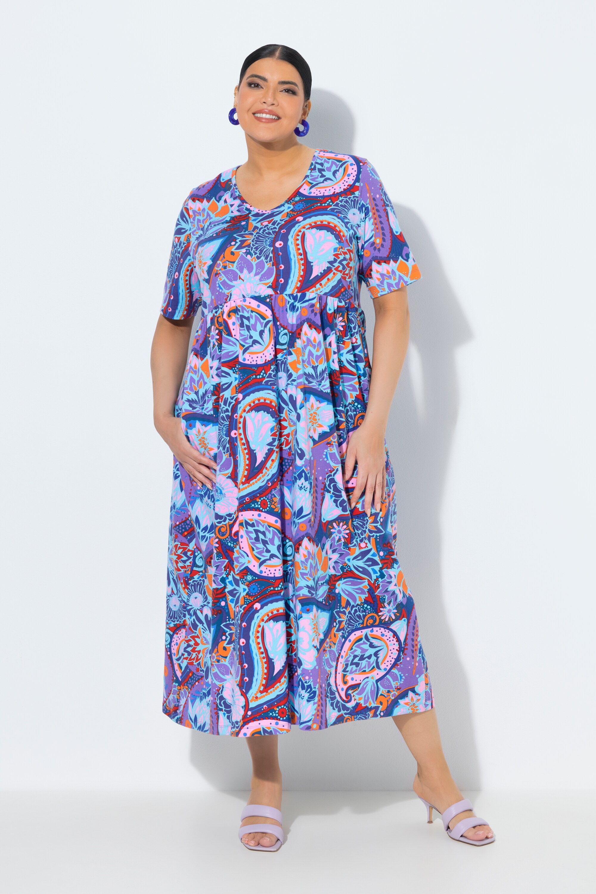 Robe maxi coupe évasée, poches, ULLA POPKEN