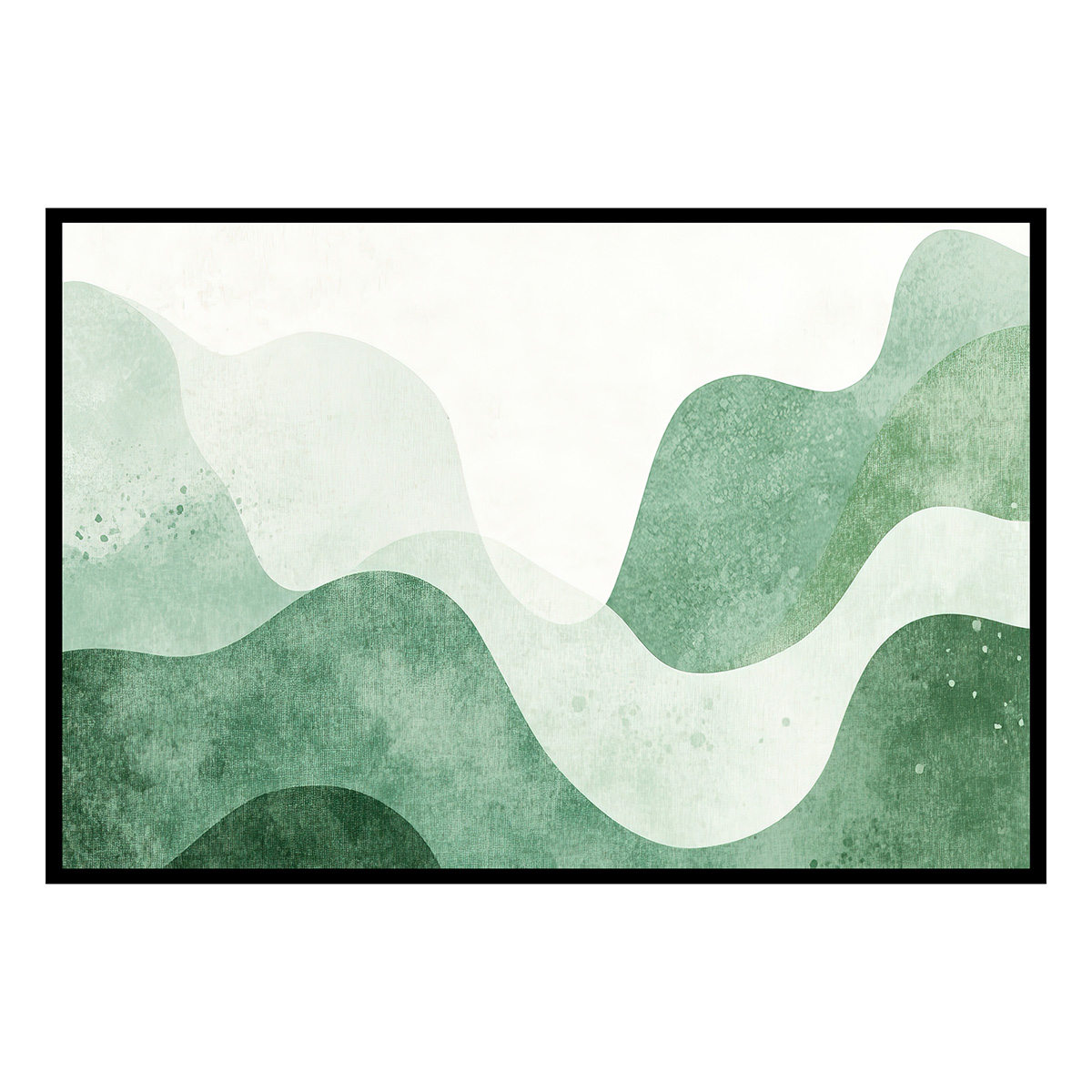 Affiche encadrée décor abstrait vert, HEXOA