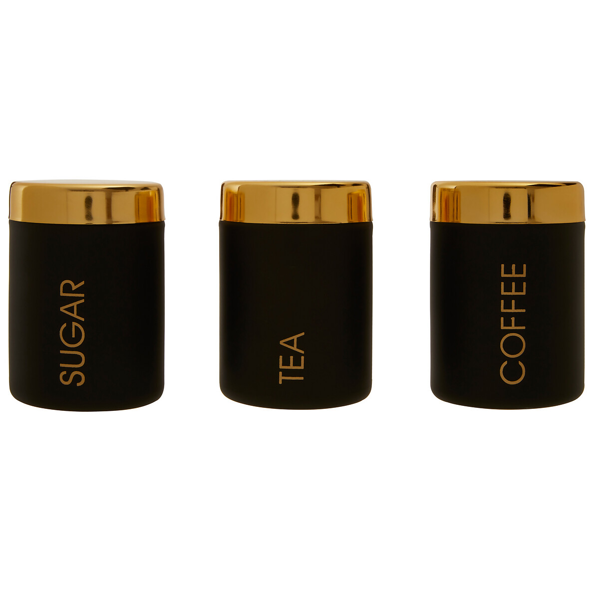 Set Of 3 Canisters In Black Gold Black So Home La Redoute   E81b5aea68f6a10165b1843547b23e7e 