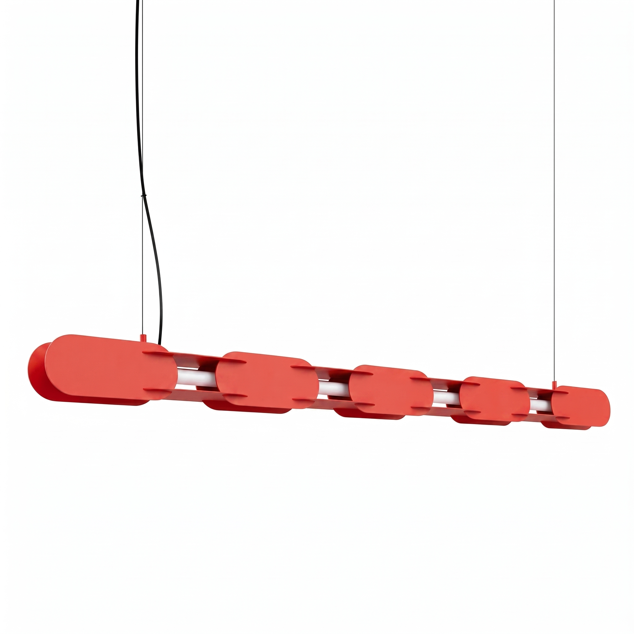 Suspension Acier Rouge LED 1 Chain, EDEN