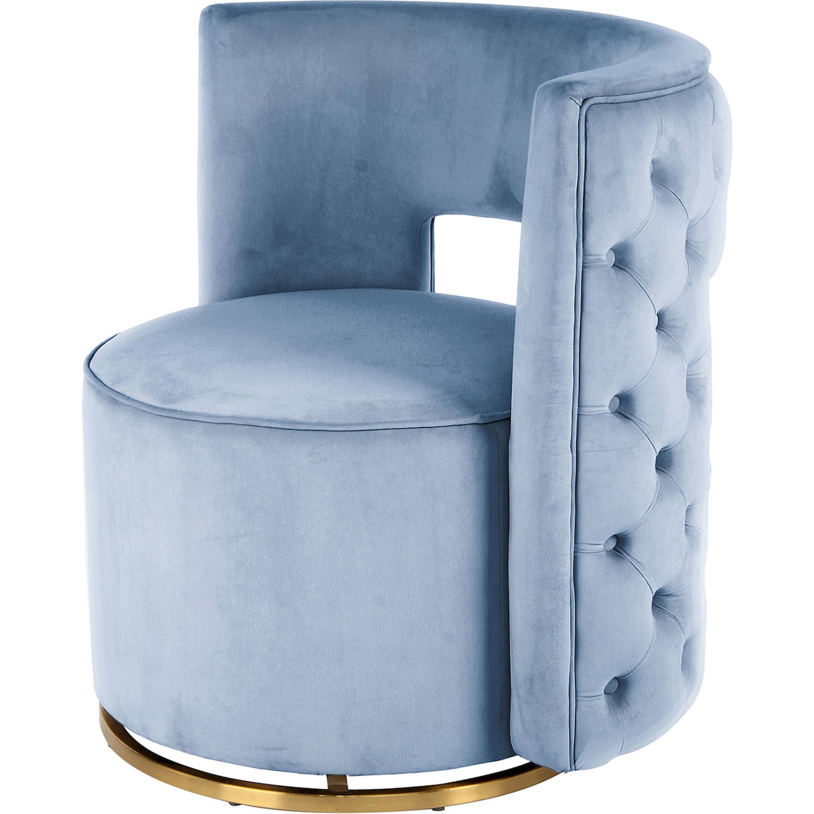 Fauteuil pivotant rond en velours capitonné, ARTE ESPINA