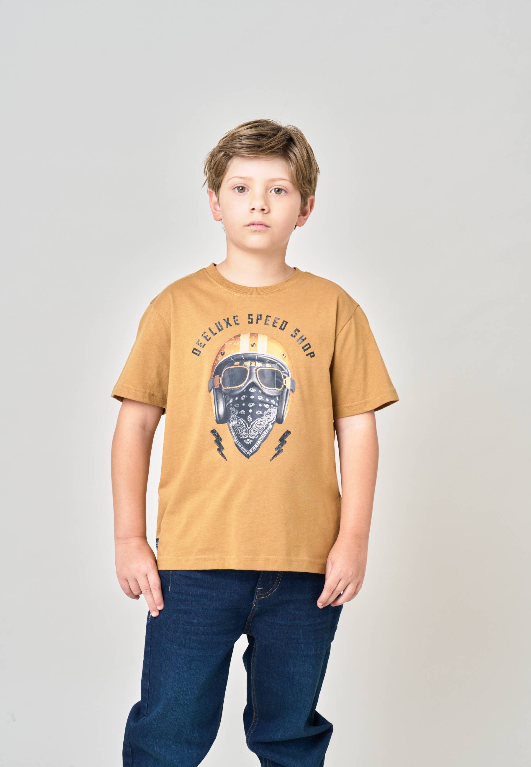 T-shirt garçon en jersey 100% coton imprimé biker HELMUP, DEELUXE