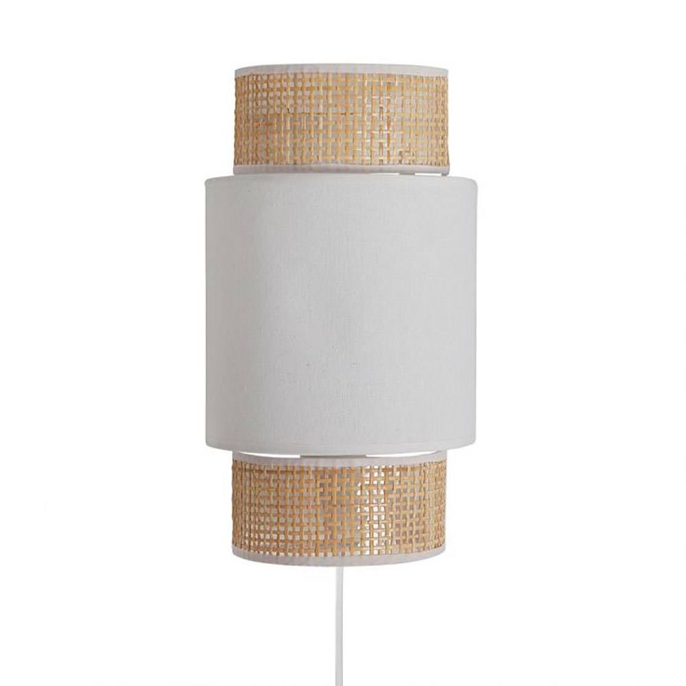 Applique incurvée rotin tissu blanc, DECORATIE