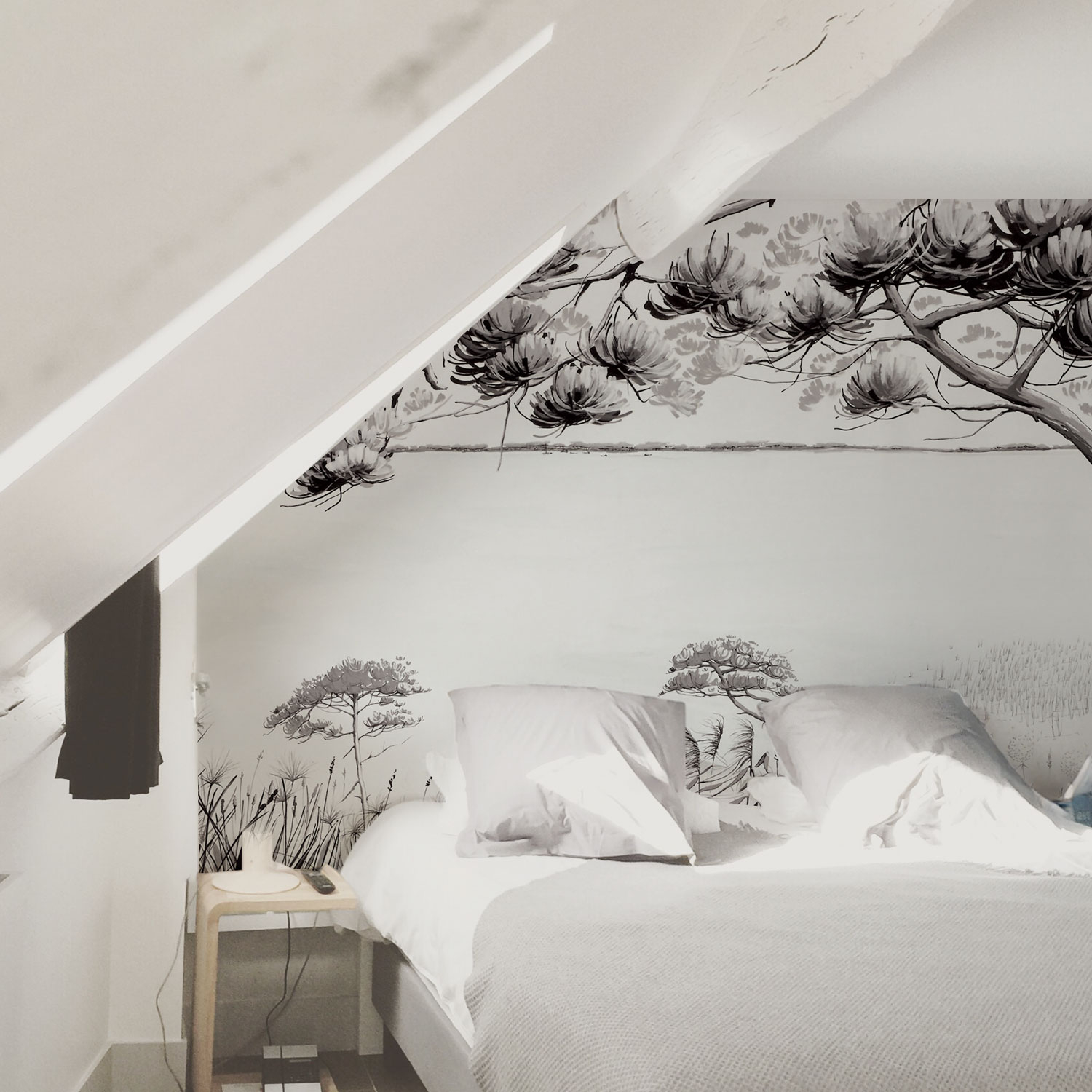 Papier peint panoramique Sur les bords du lac, Rose 525 x 250cm, ACTE DECO