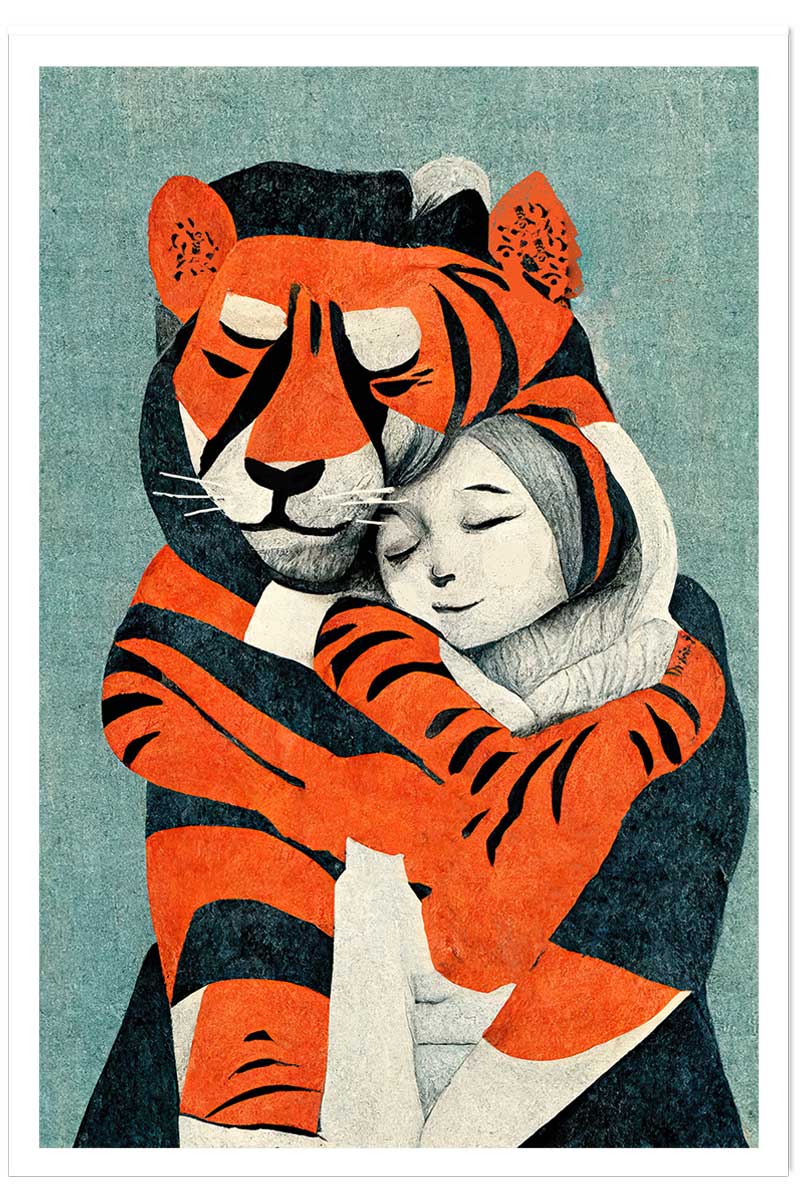 Affiche enfant mon tigre et moi, HEXOA