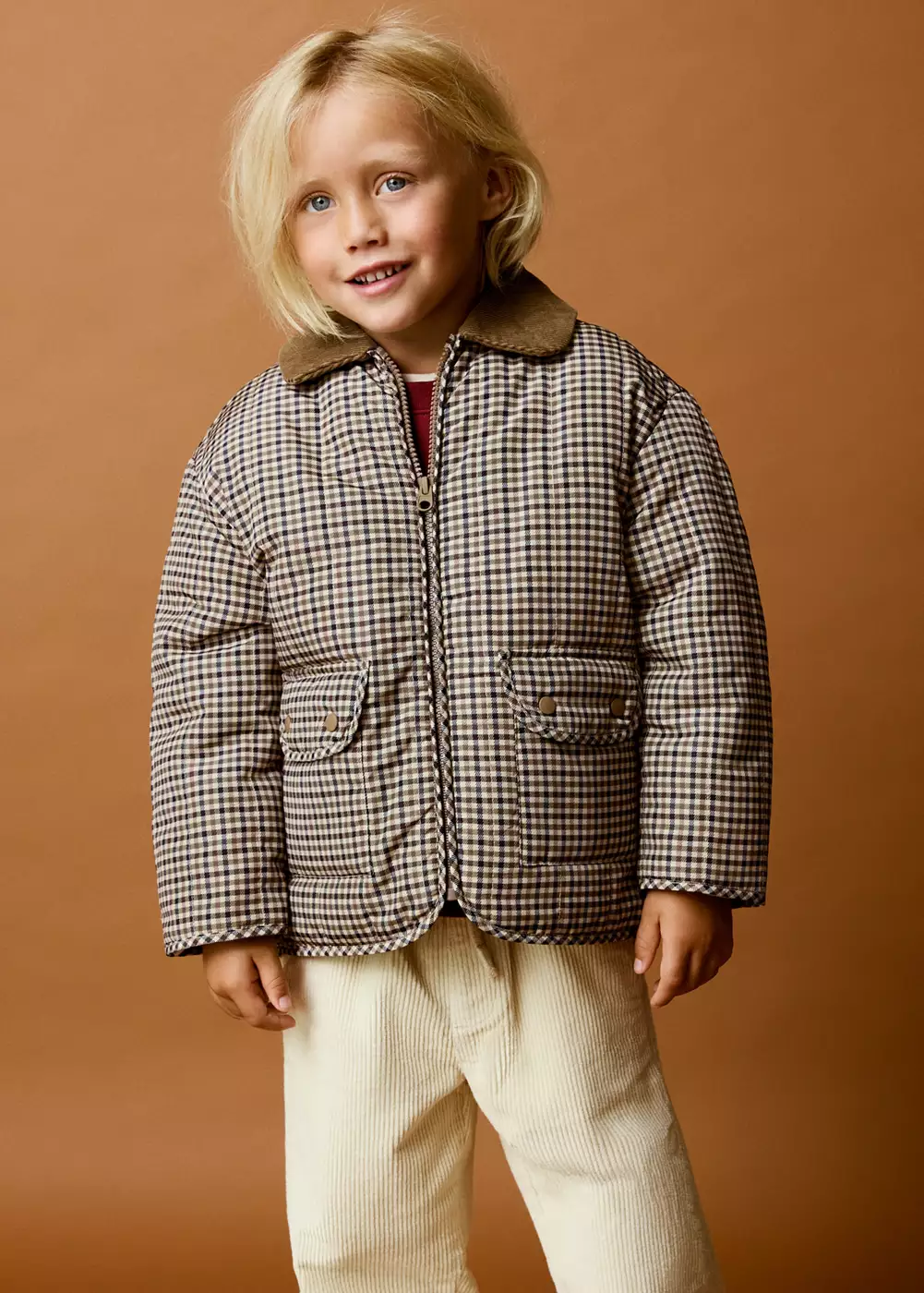 Veste carreaux poches, MANGO BABY