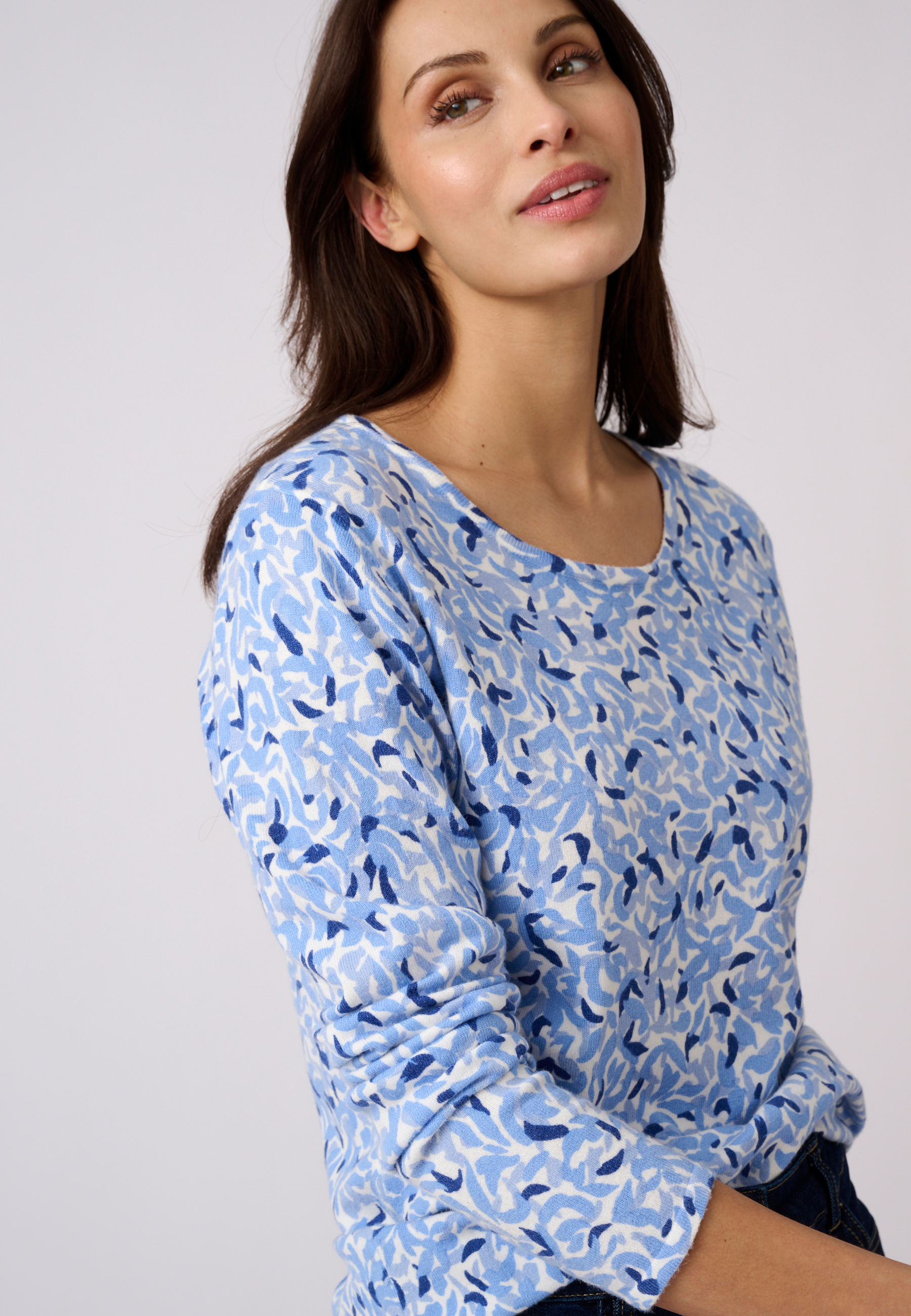 Pull maille fine uni ou imprimé, DAMART