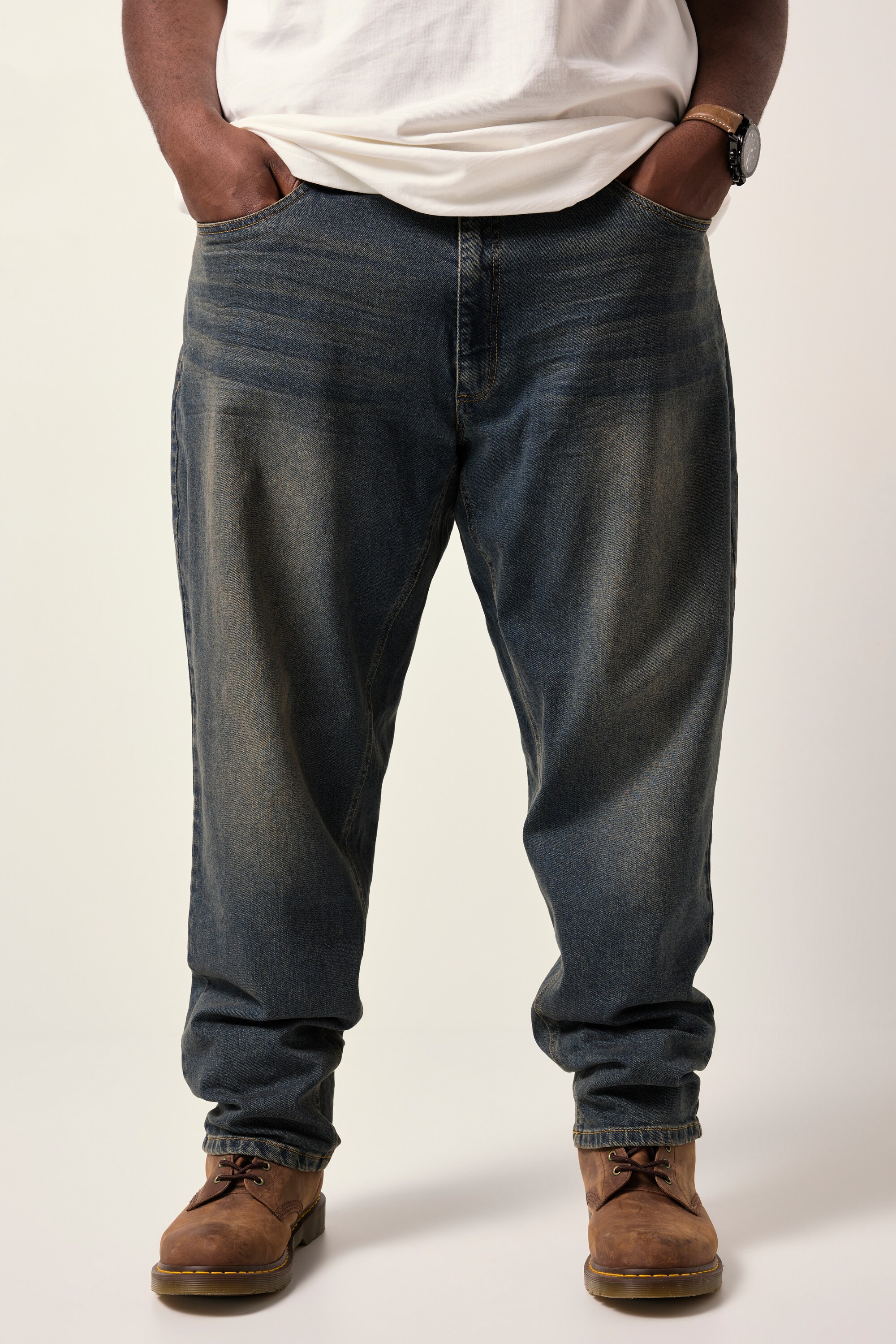 Jean 5 poches, dirty denim, coupe Baggy Fit, STHUGE