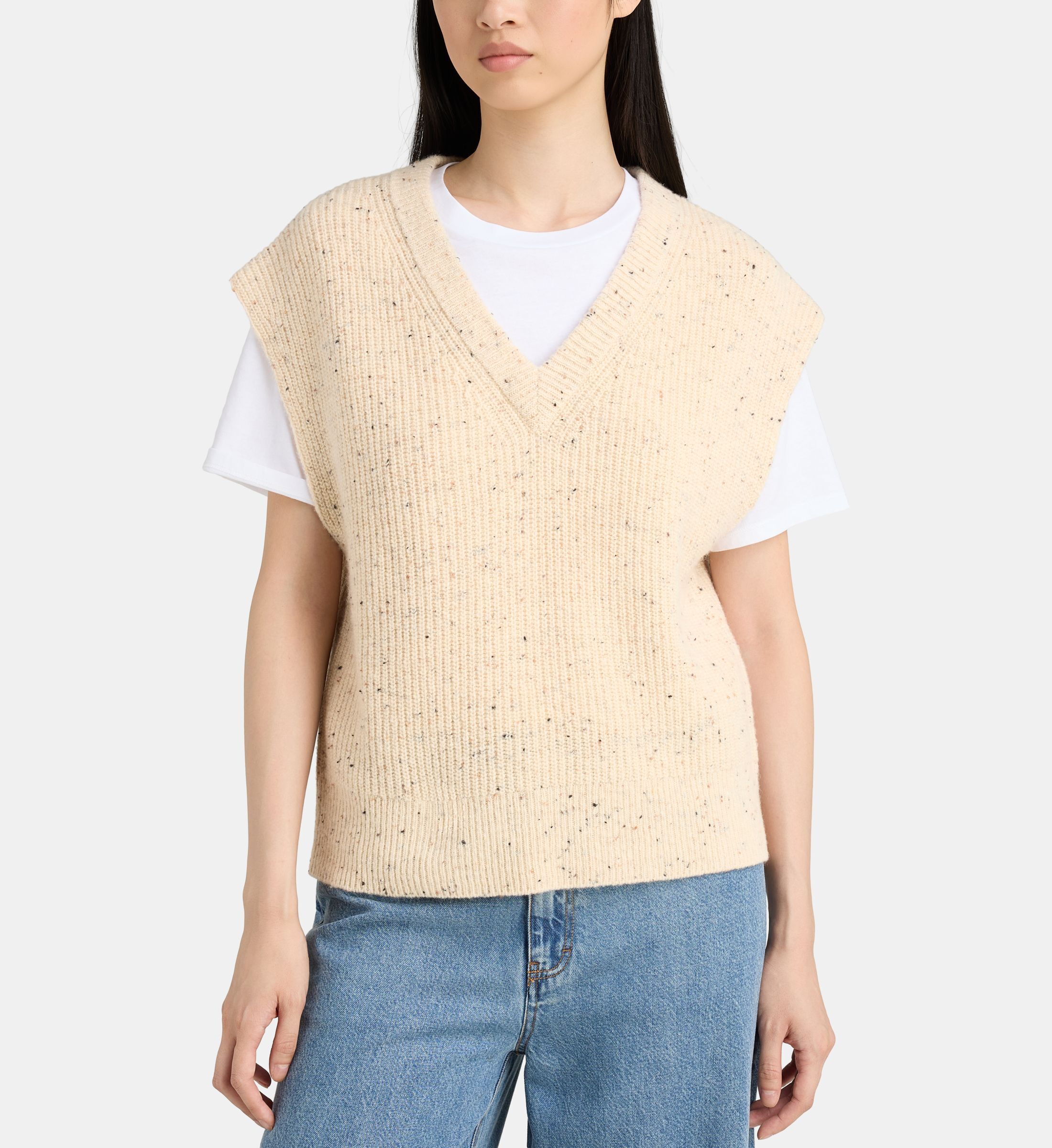 Pull sans manches fritz moucheté, GALERIES LAFAYETTE