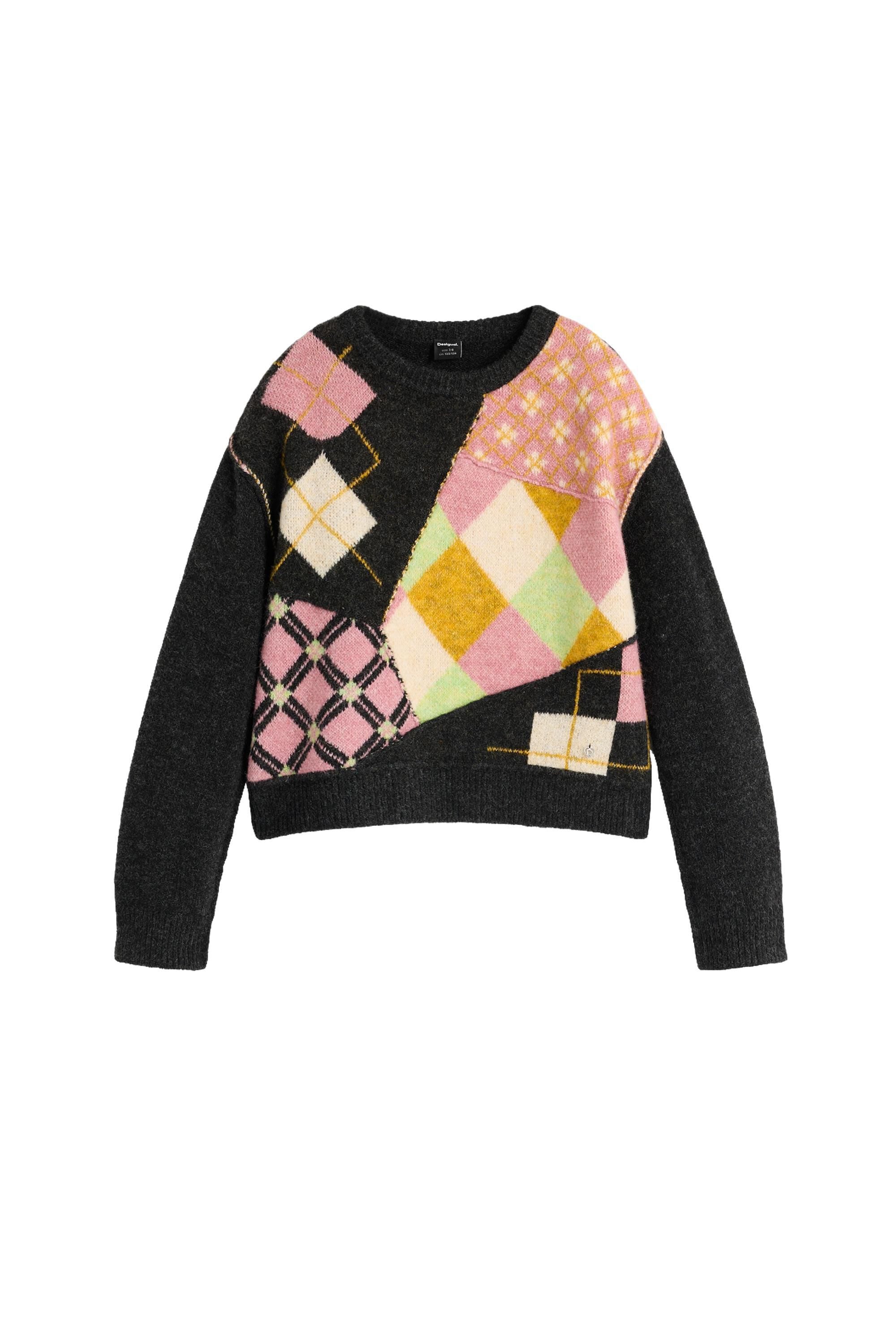 Pull jacquard à losanges, DESIGUAL