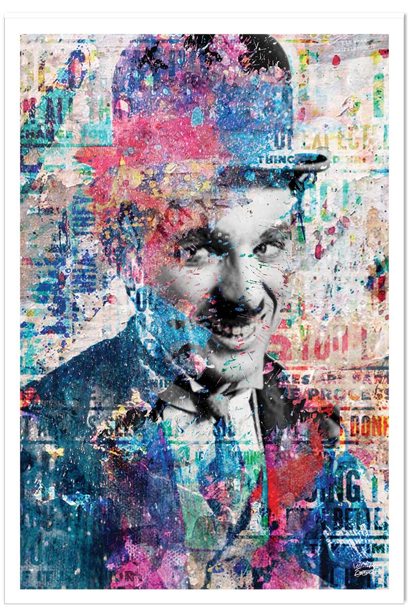 Affiche illustration graffiti chaplin, HEXOA