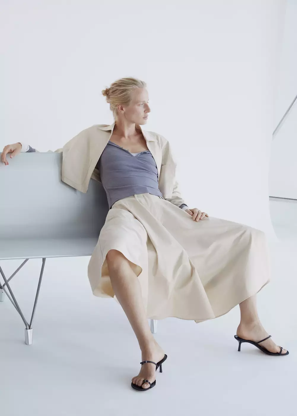 Jupe midi évasée, MANGO
