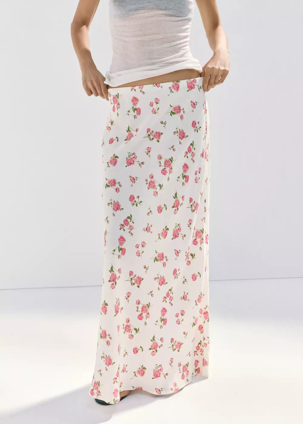 Jupe à imprimé floral maxi, MANGO