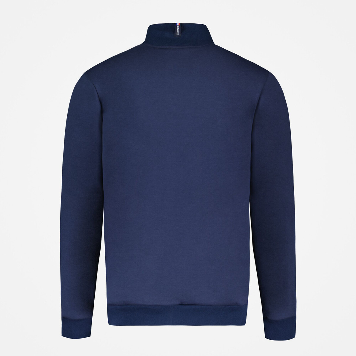 Essential cotton mix jacket with high neck and zip fastening navy