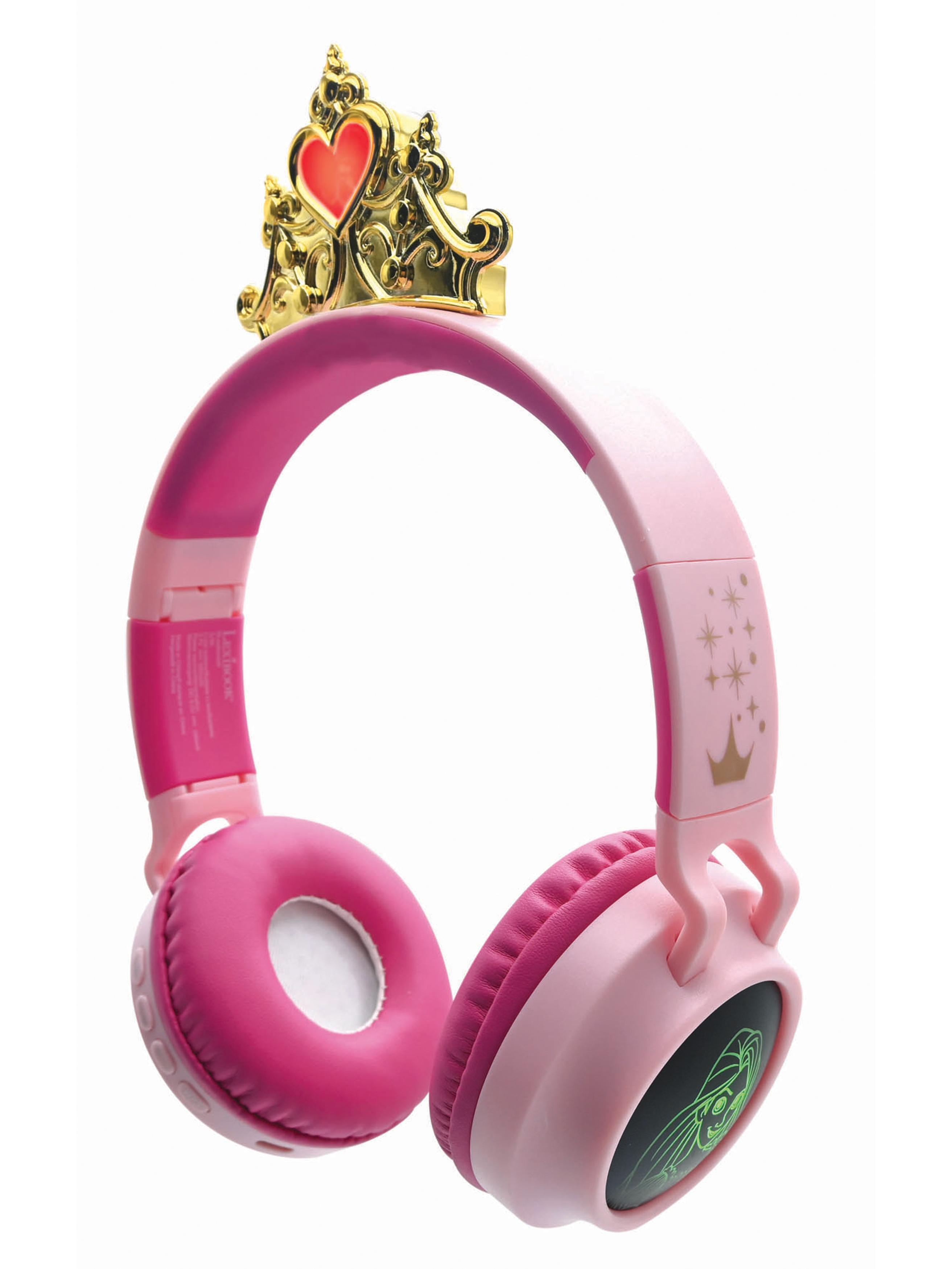 Casque lumineux pliable Bluetooth® et filaire avec un design d'une tiare de l'univers des Princesses Disney, LEXIBOOK