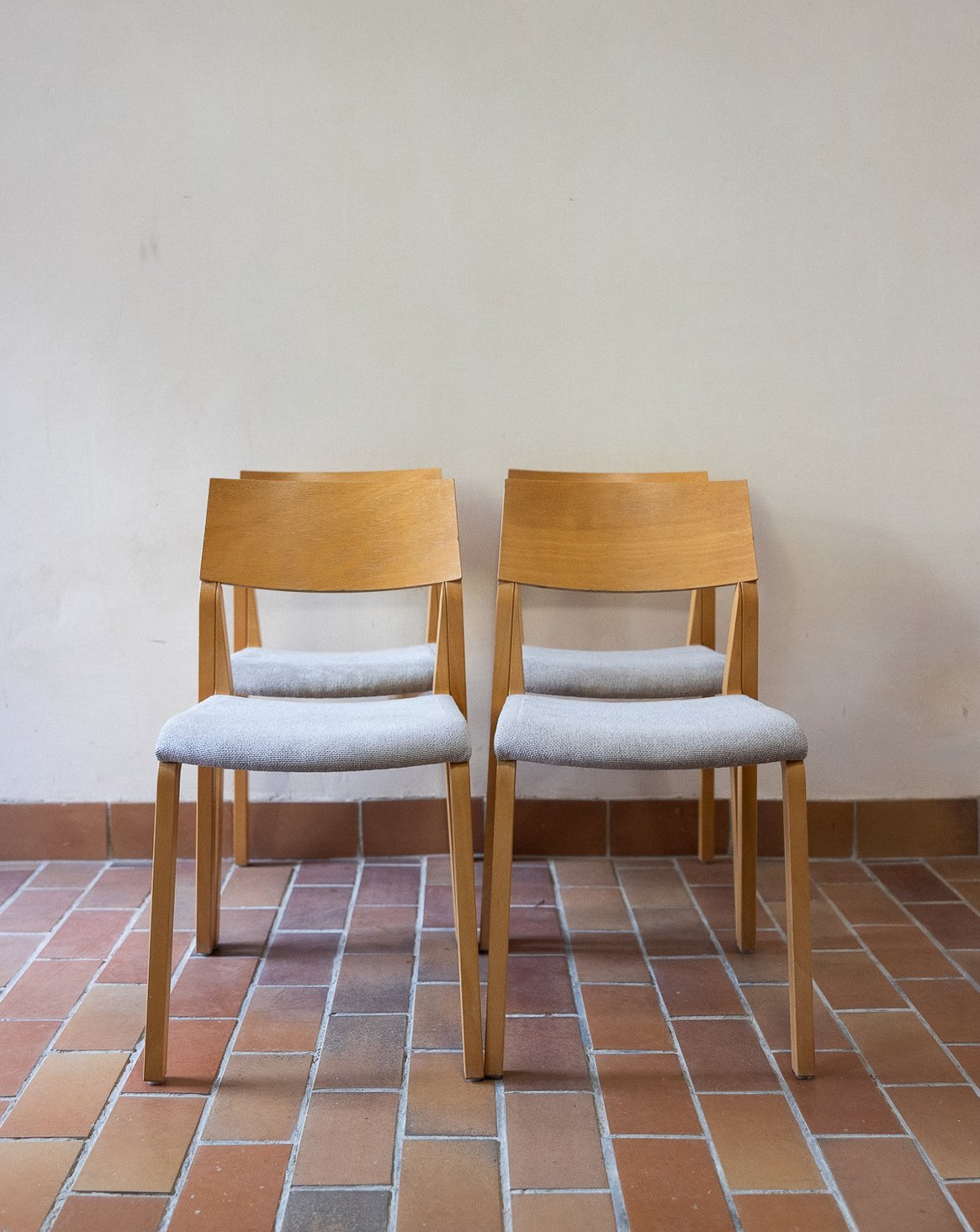 Lot de 4 chaises chêne clair Alma N°1793 - Bon état, DEBONGOUT