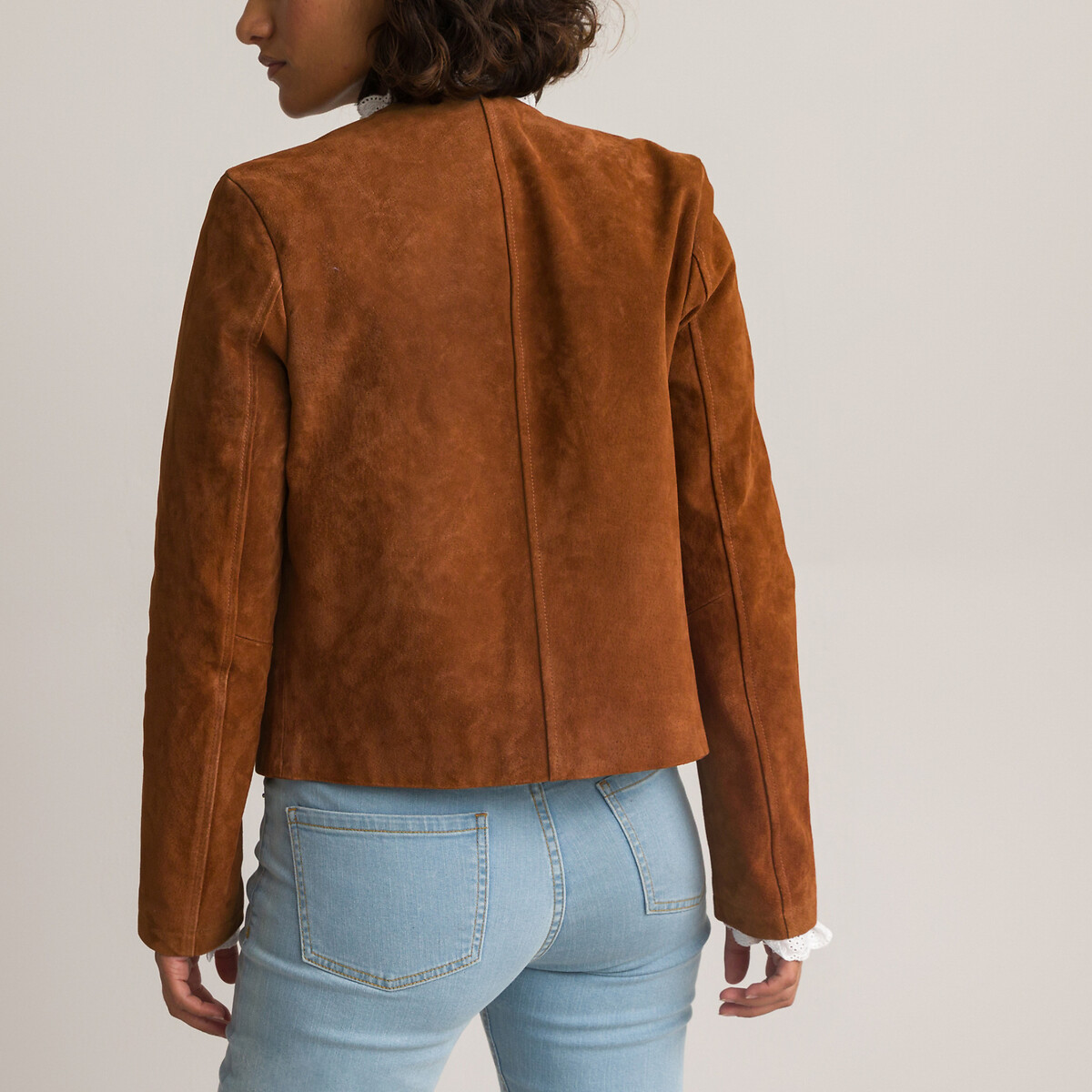 Blouson croute de cuir femme sale