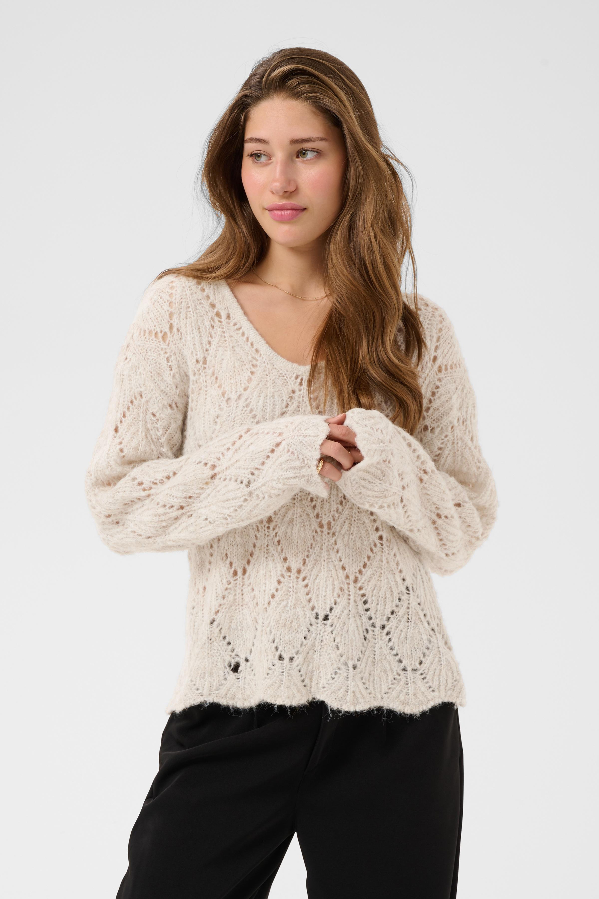 Pullover tricoté, CREAM