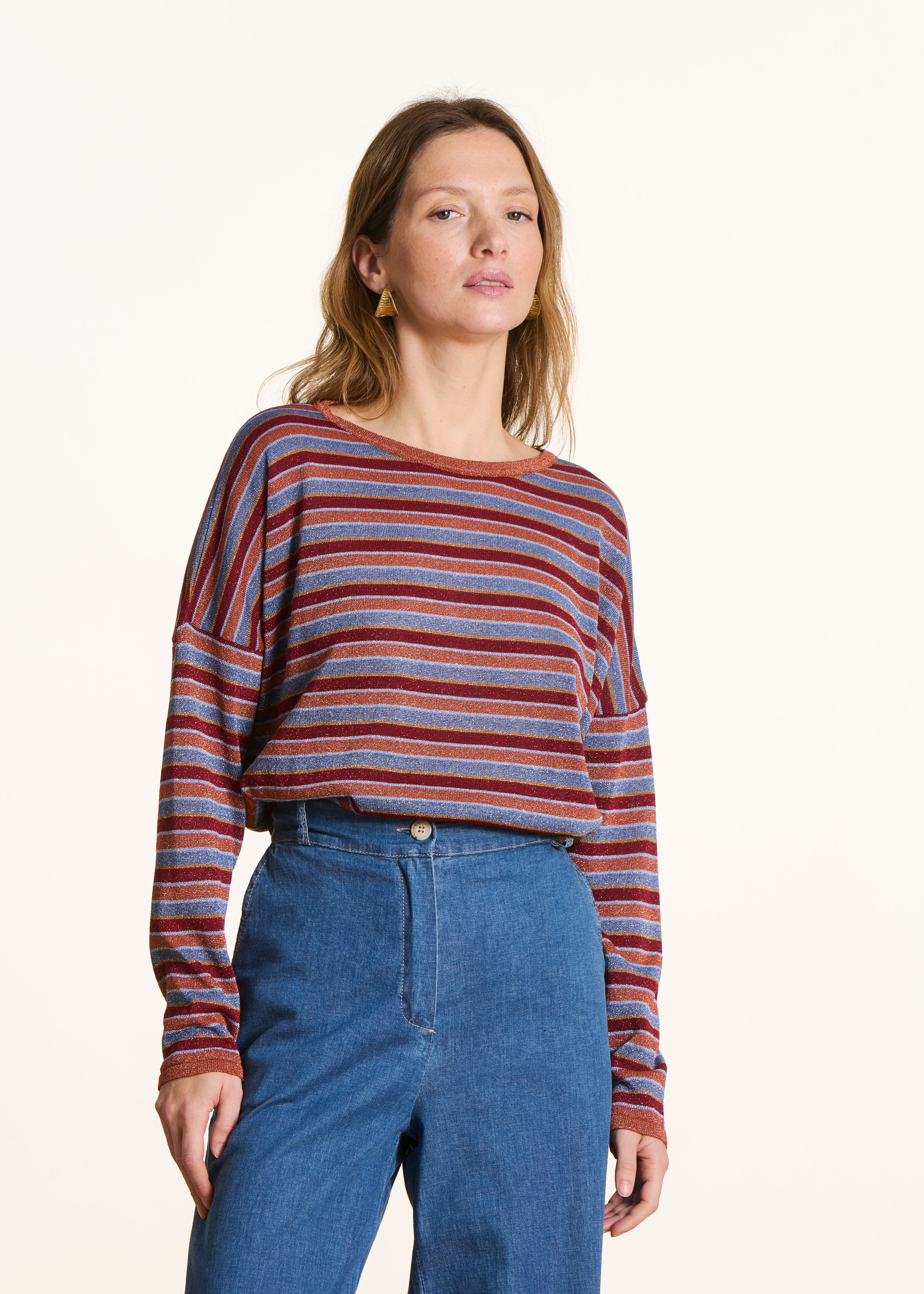 Pull rayé en maille irisée, LA FEE MARABOUTEE